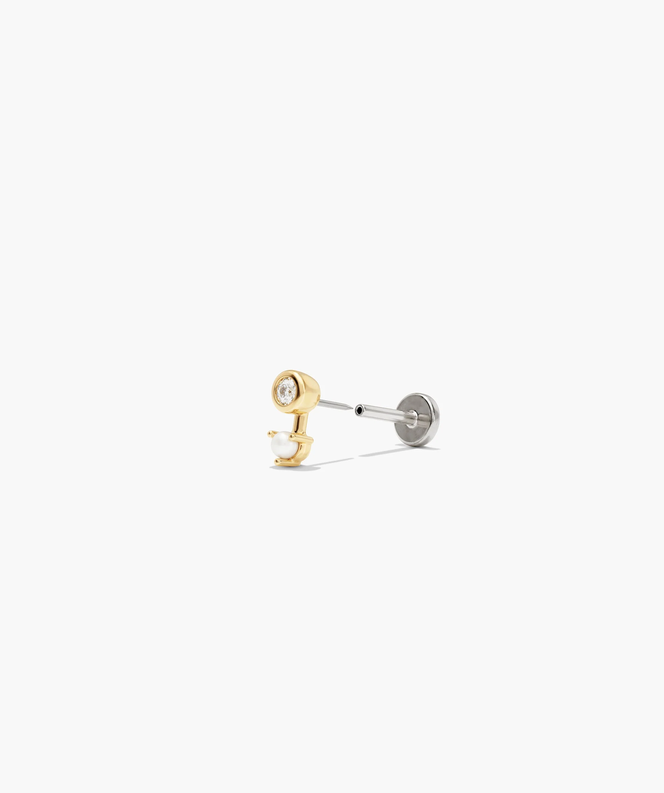 Piercing Studio - Lab Grown Diamond Pearl Drop Stud - Image 4