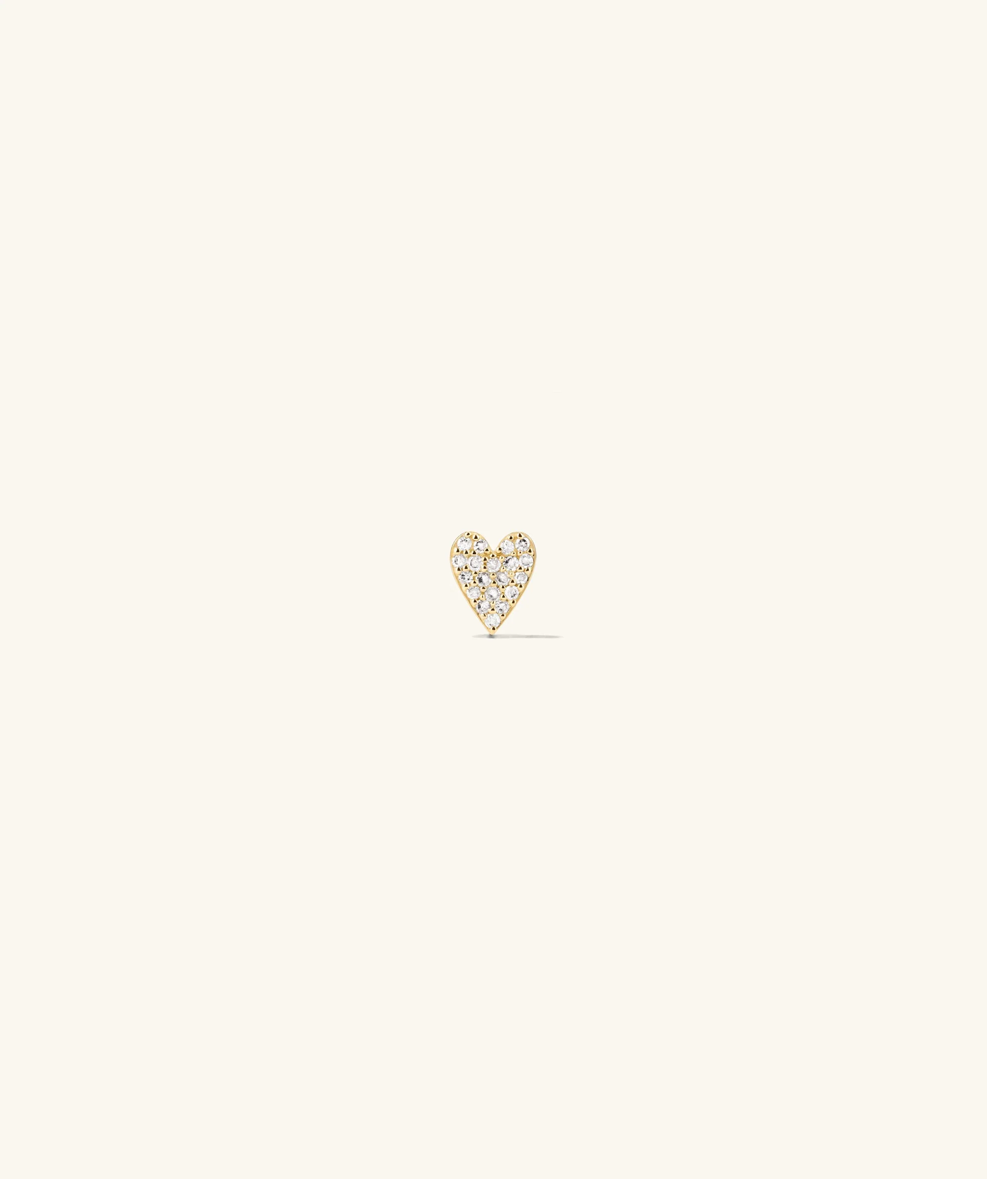 Piercing Studio - Single Pavé Diamond Heart Flat Back Stud - Image 2