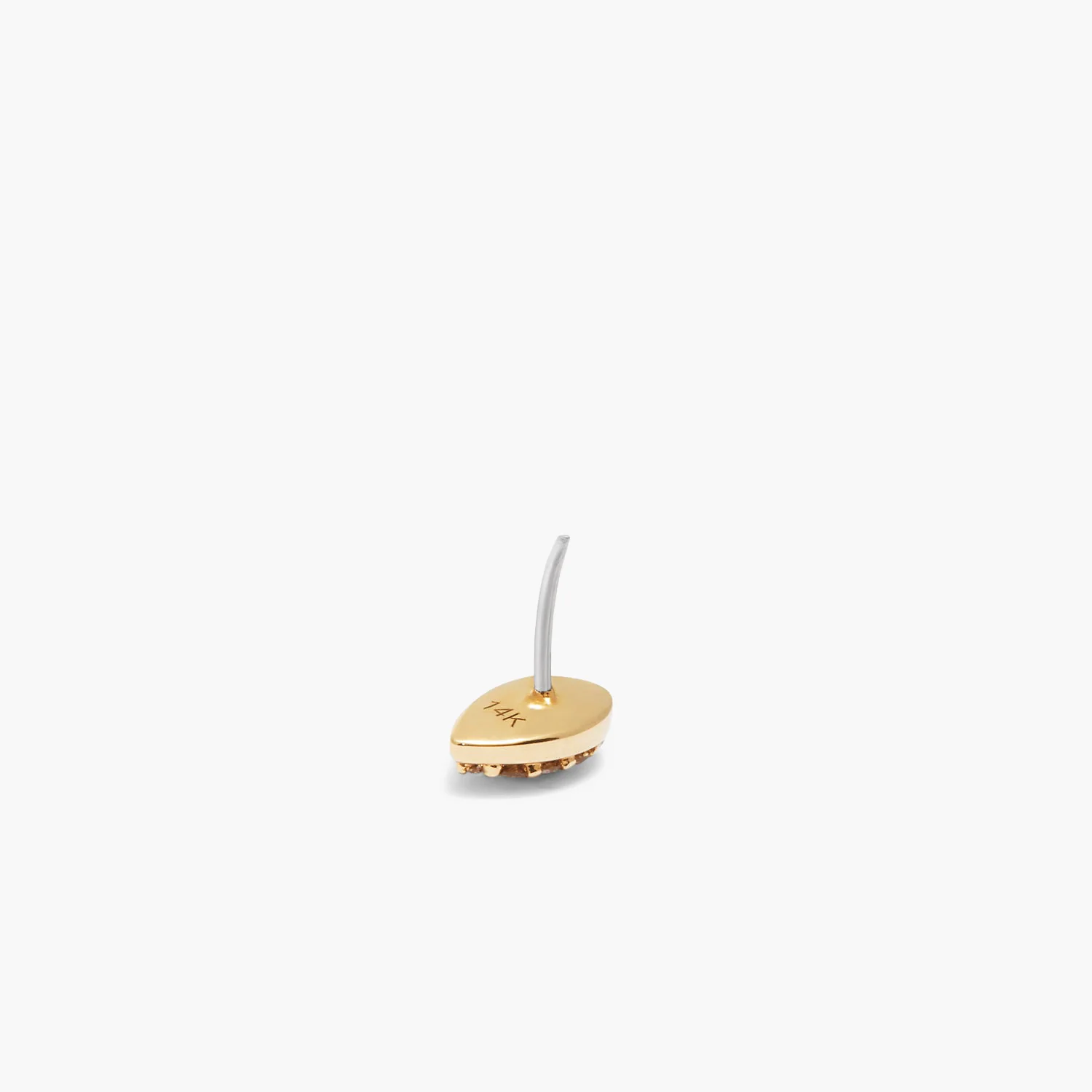 Piercing Studio - Pave Diamond Flat Back Pear Stud - Image 4