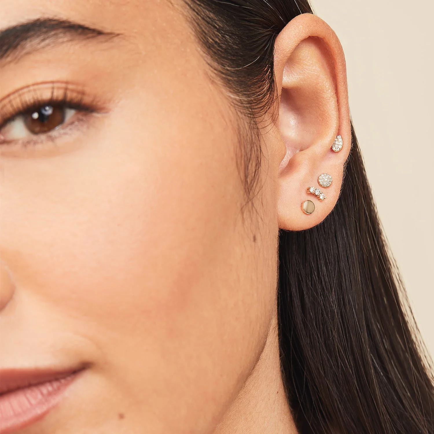 Piercing Studio - Pave Diamond Flat Back Pear Stud - Image 6