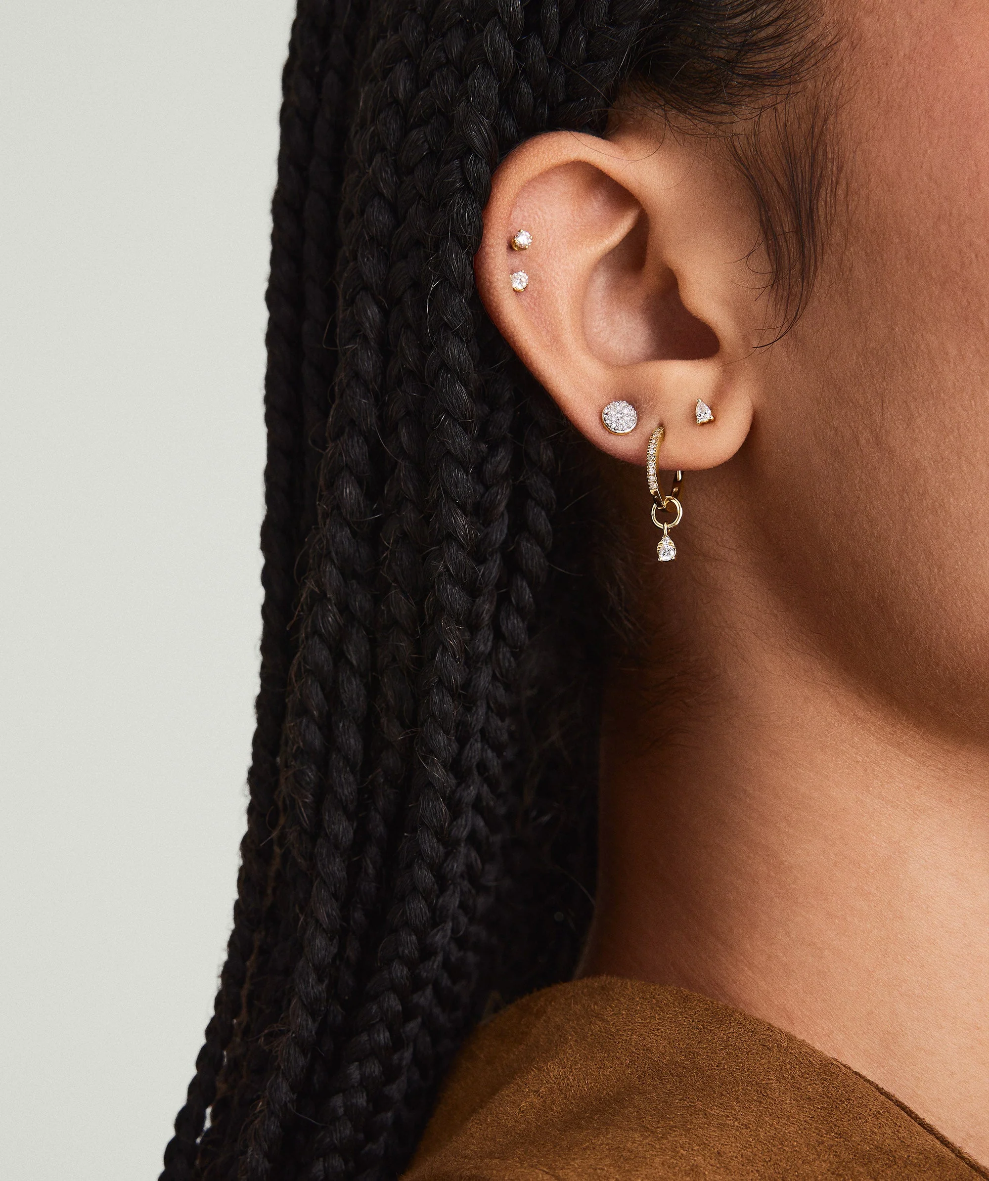 Piercing Studio - Pear Diamond Flat Back Stud - Image 3