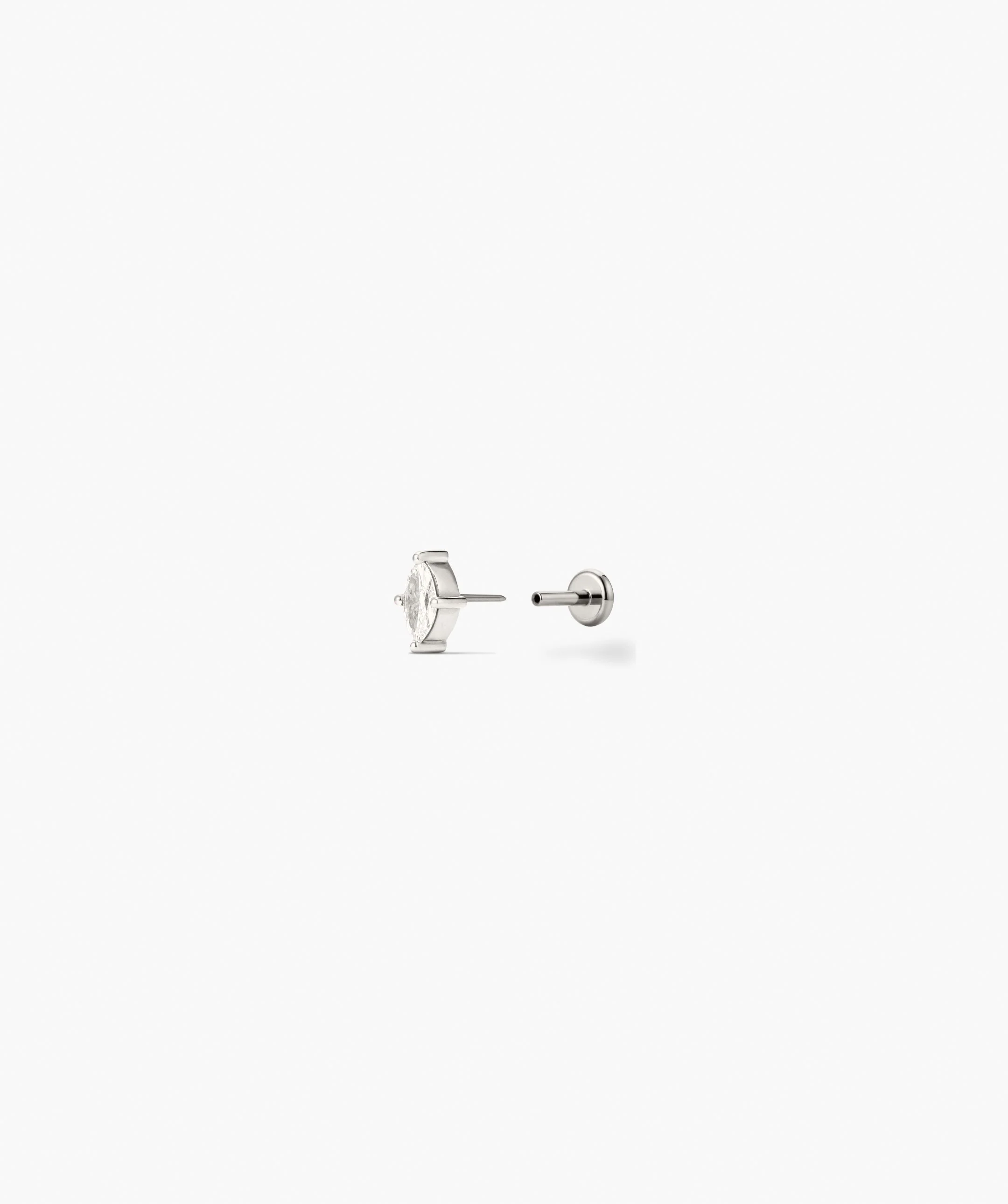 Piercing Studio - Single Lab Grown Diamond Marquise Stud - Image 5