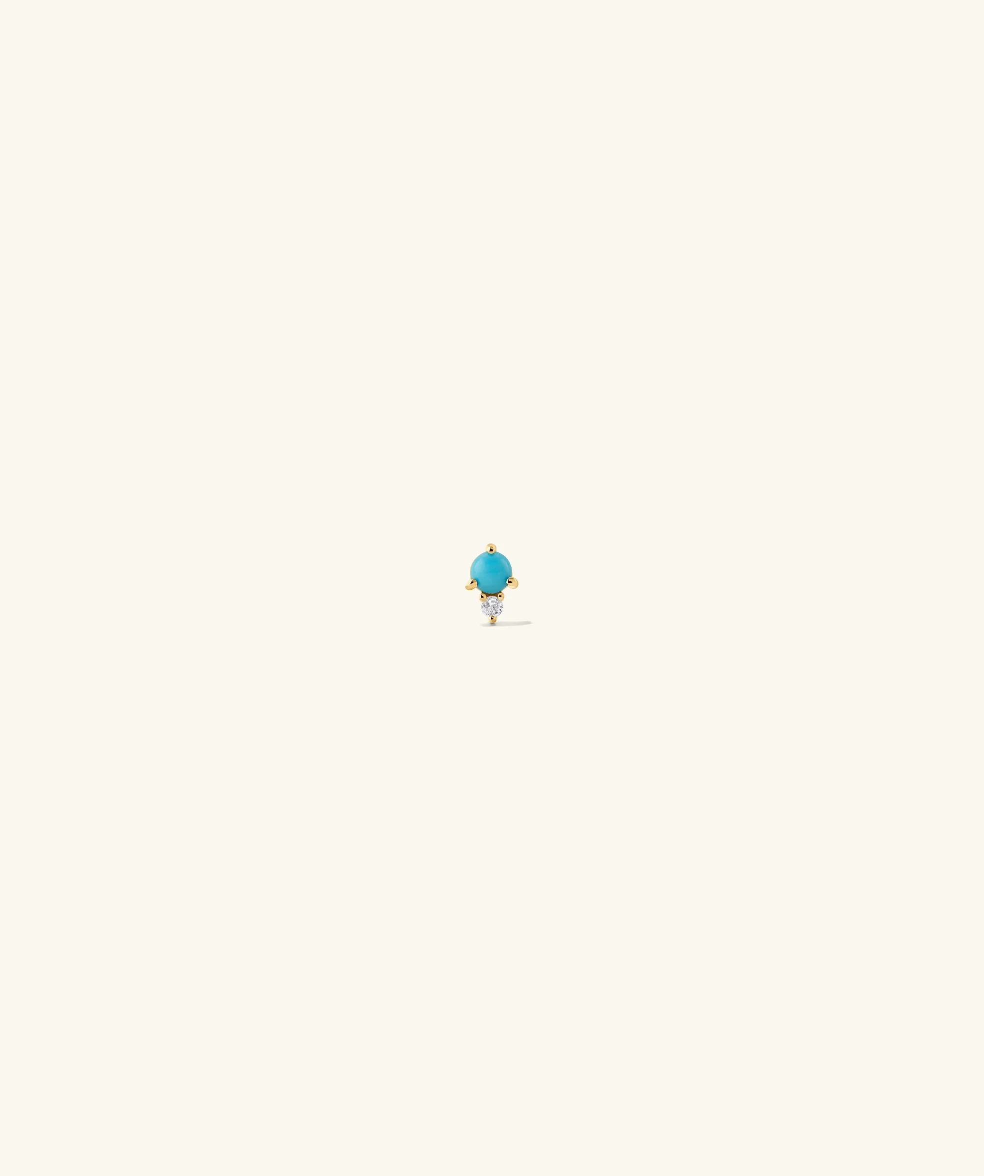 Piercing Studio - Single Turquoise Diamond Droplet Flat Back Stud - Image 2