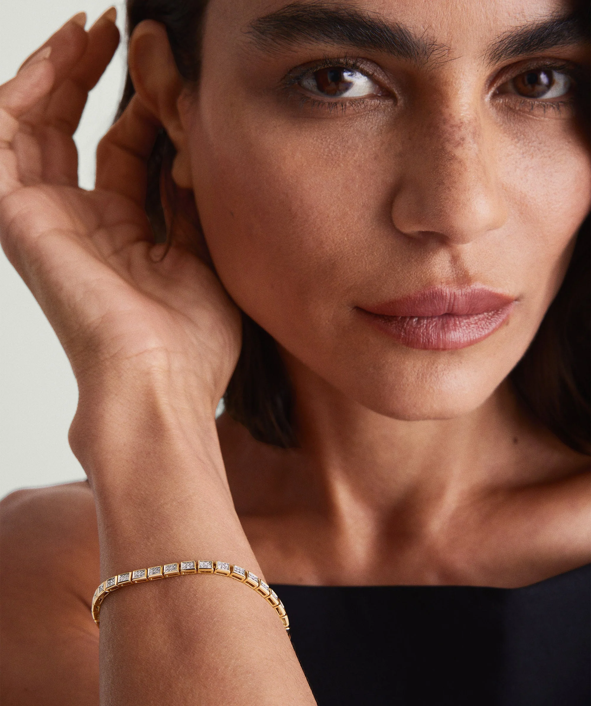 Rectangular Micro-Pavé Diamond Tennis Bracelet - Image 2