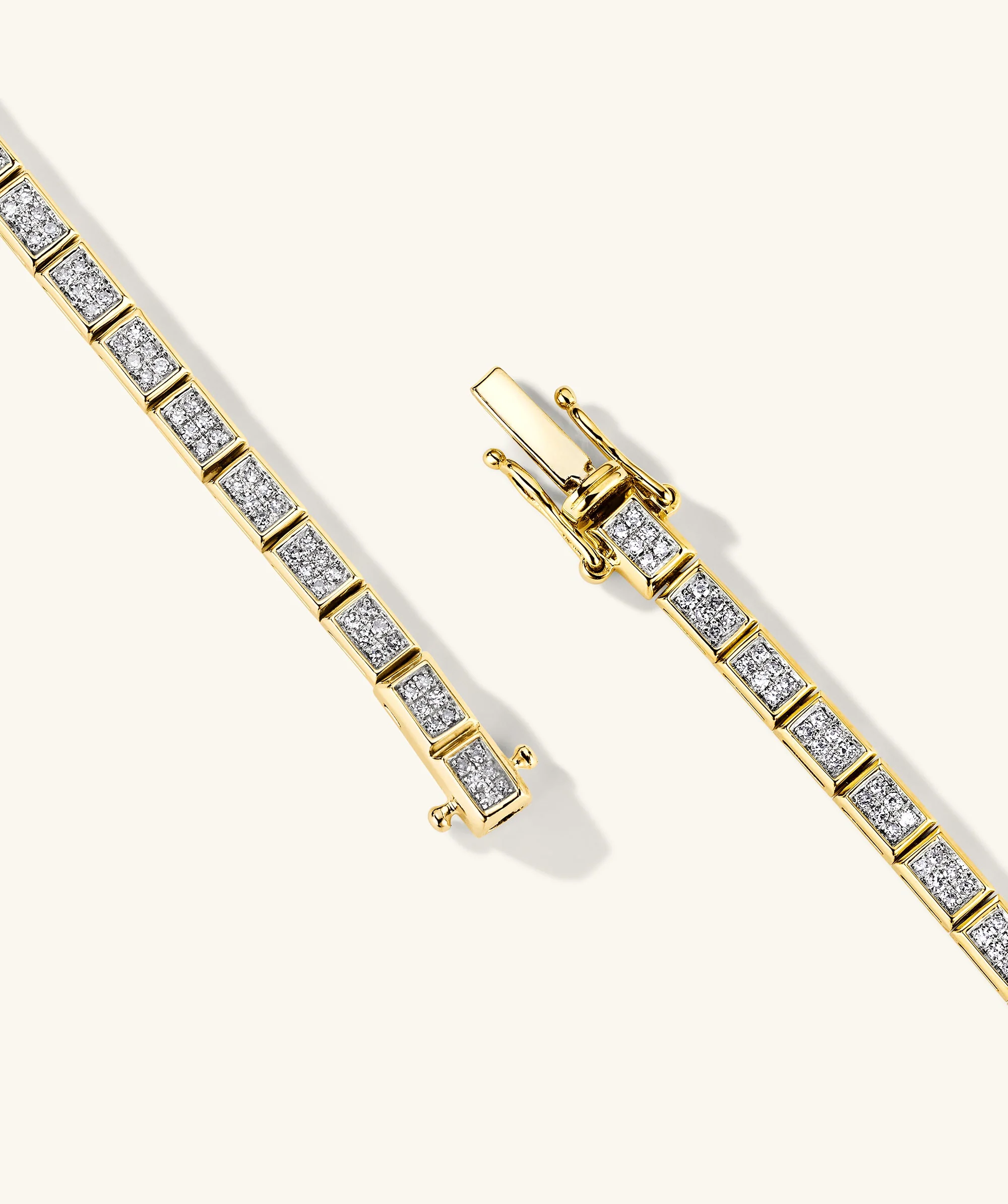 Rectangular Micro-Pavé Diamond Tennis Bracelet - Image 5