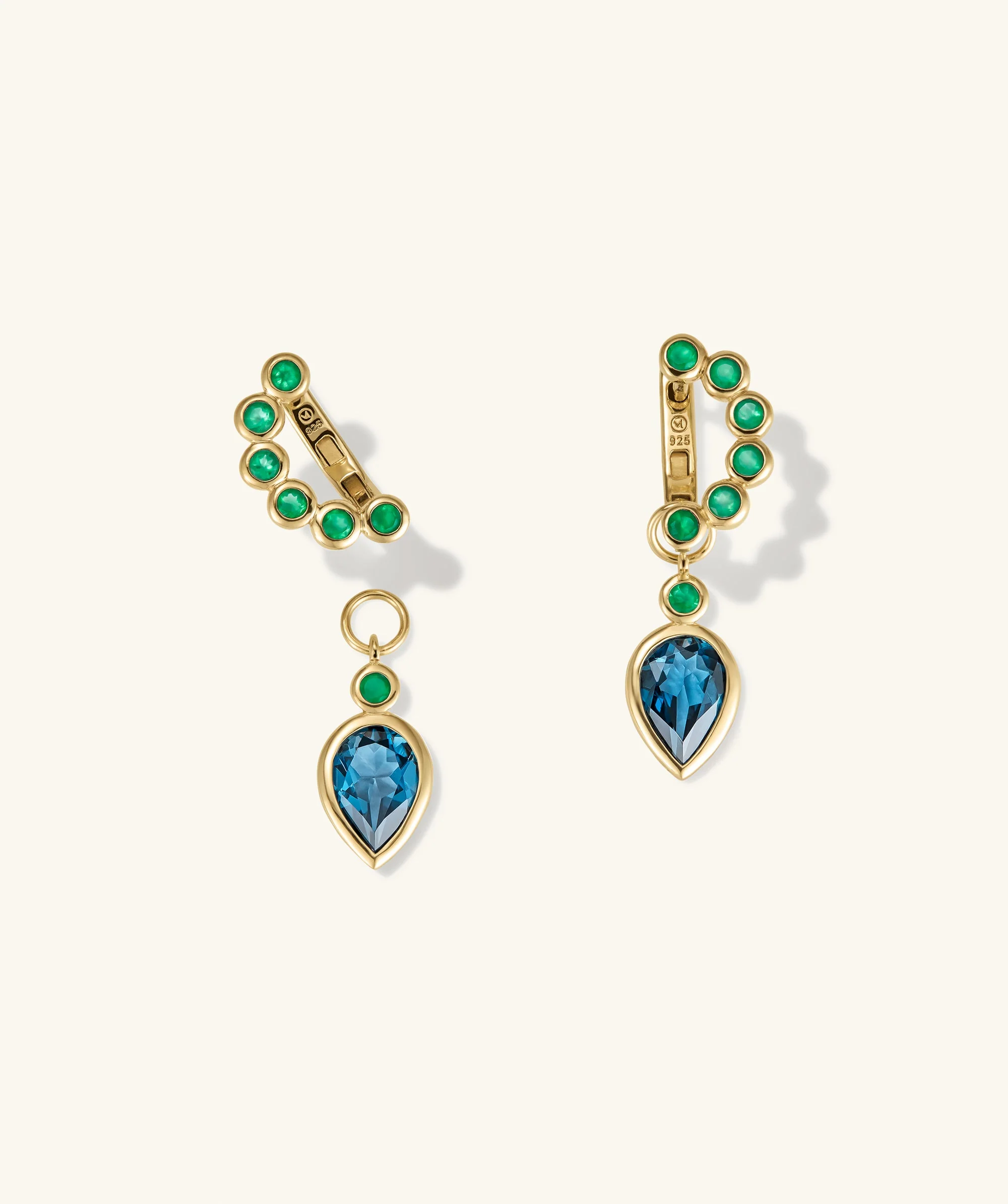 Remy Gemstone Charm Hoops - Image 2
