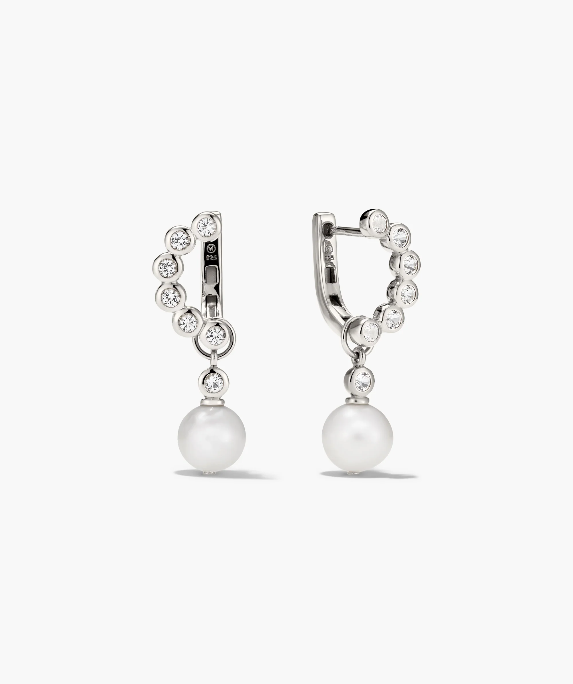 Remy Gemstone Pearl Charm Hoops - Image 6
