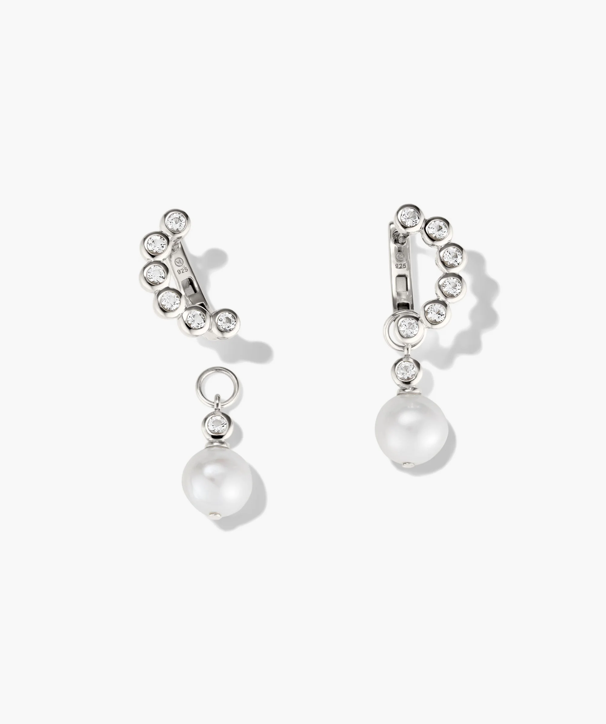 Remy Gemstone Pearl Charm Hoops - Image 7