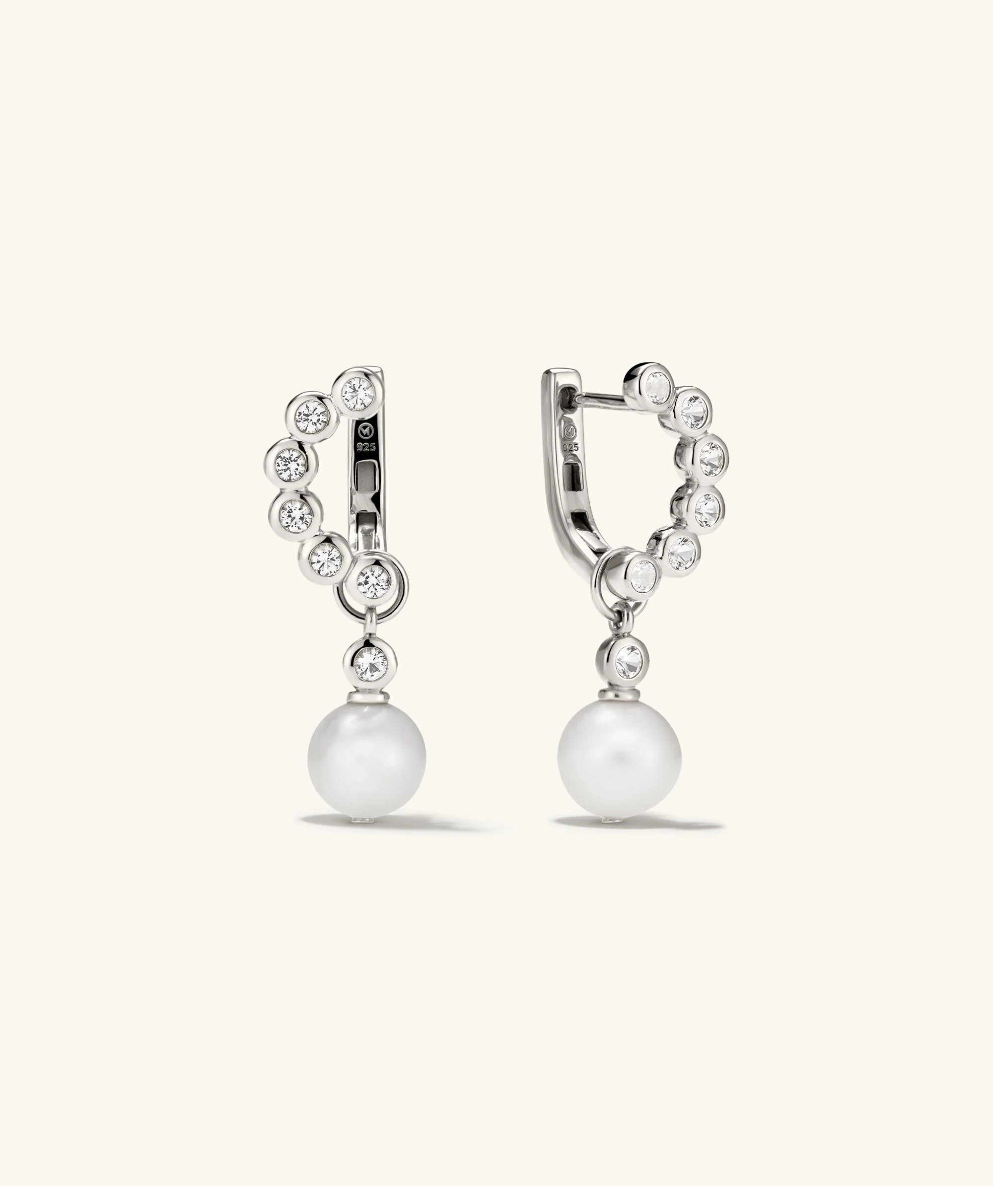 Remy Gemstone Pearl Charm Hoops - Image 8
