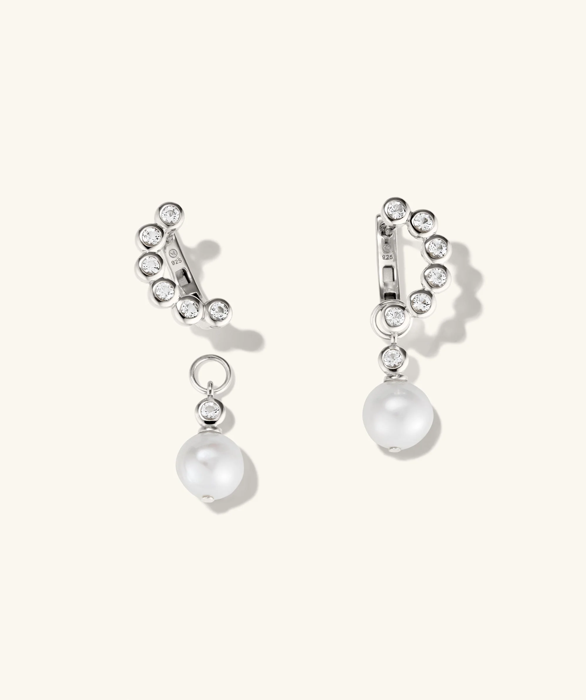 Remy Gemstone Pearl Charm Hoops - Image 9