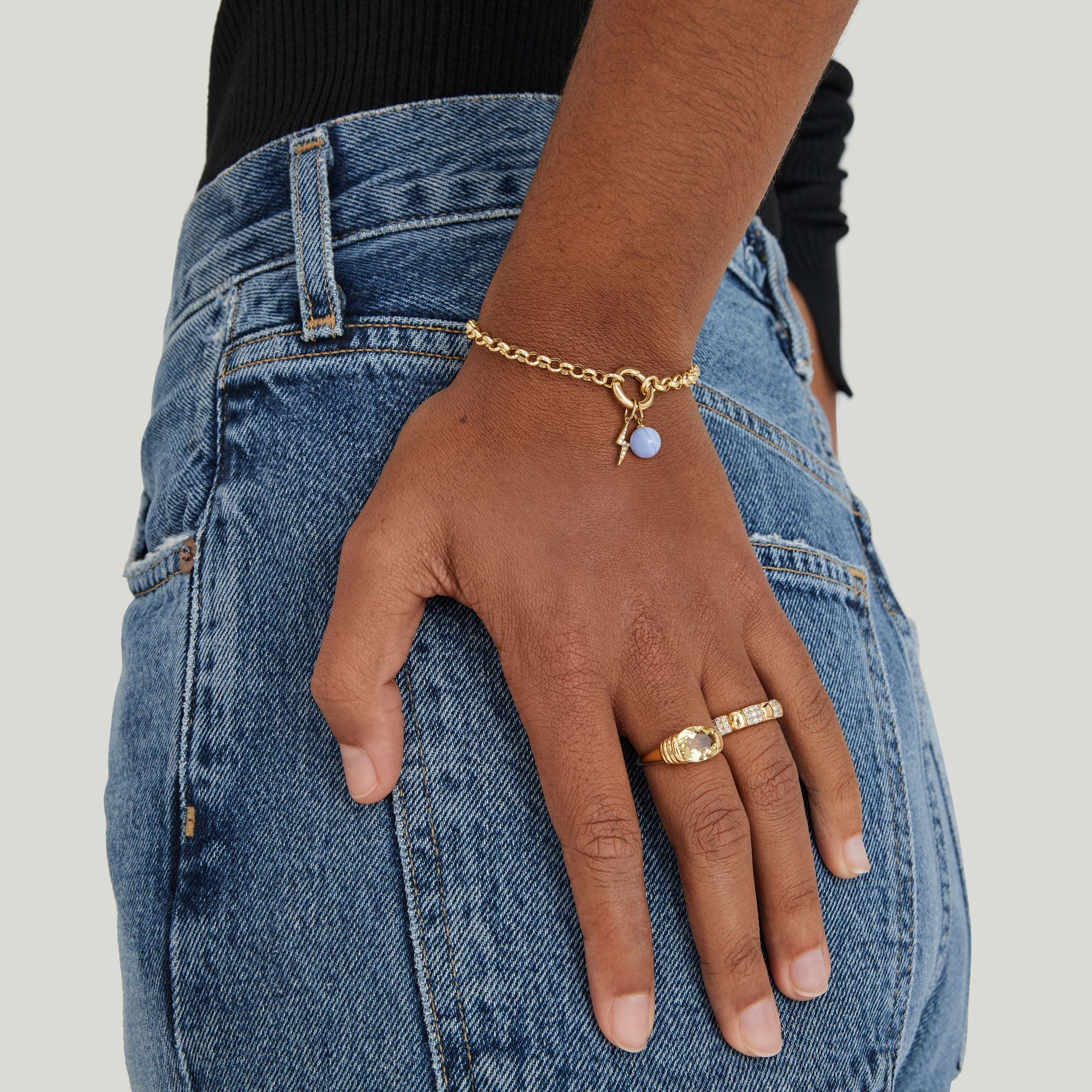 Rolo Chain Charm Bracelet - Image 5