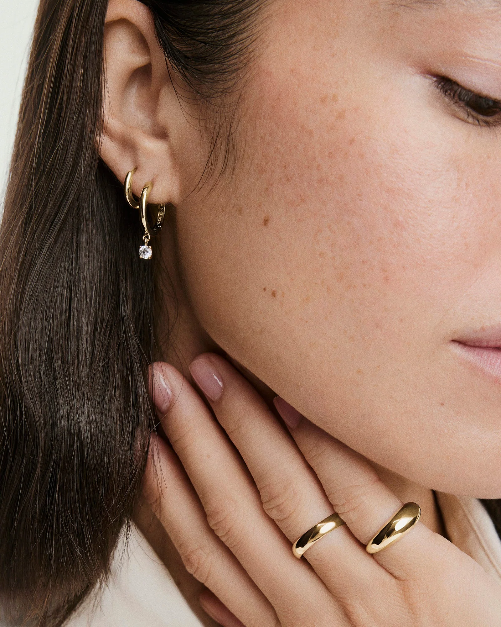 Round Lab Grown Sapphire Hoops - Image 2