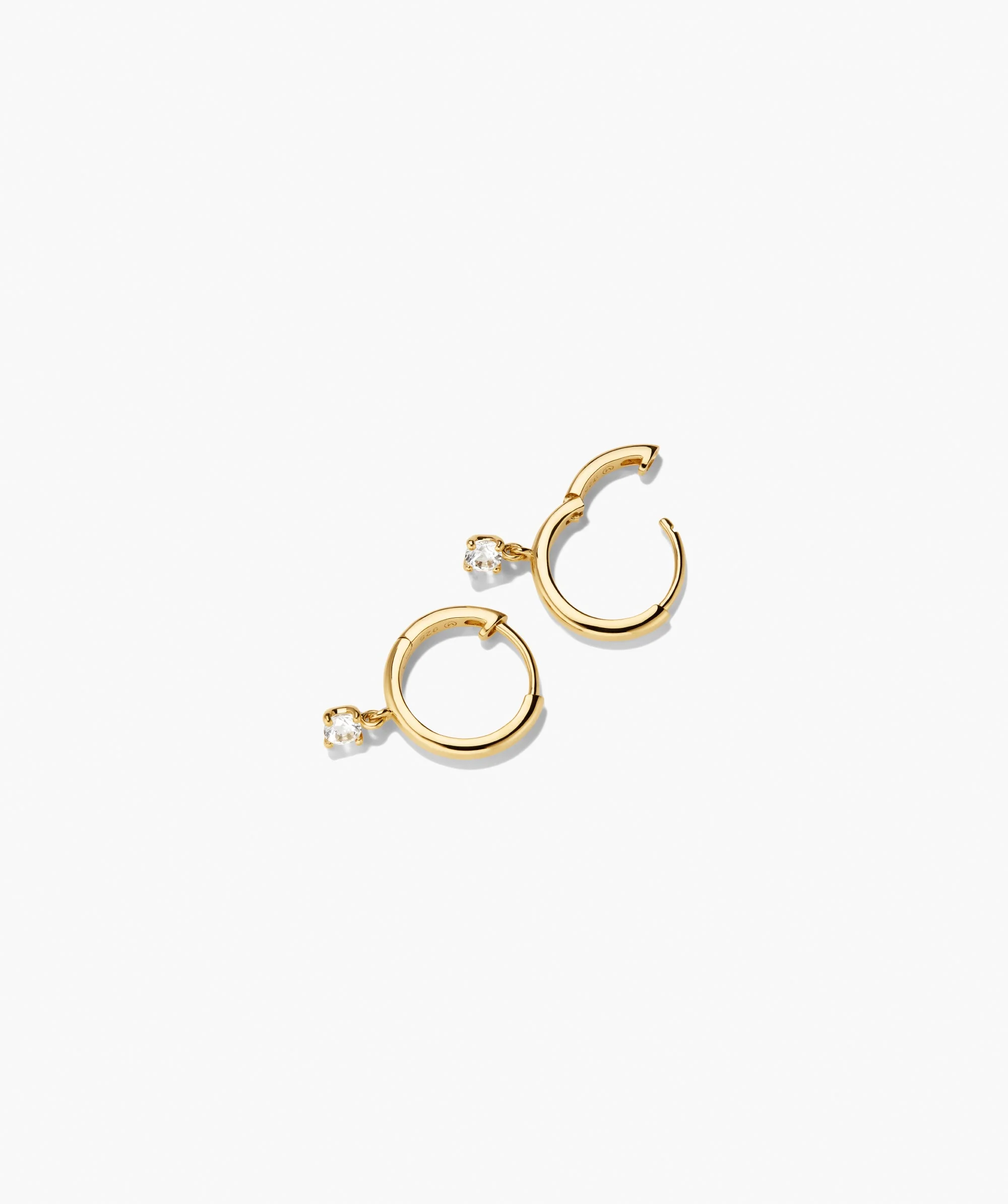 Round Lab Grown Sapphire Hoops - Image 3