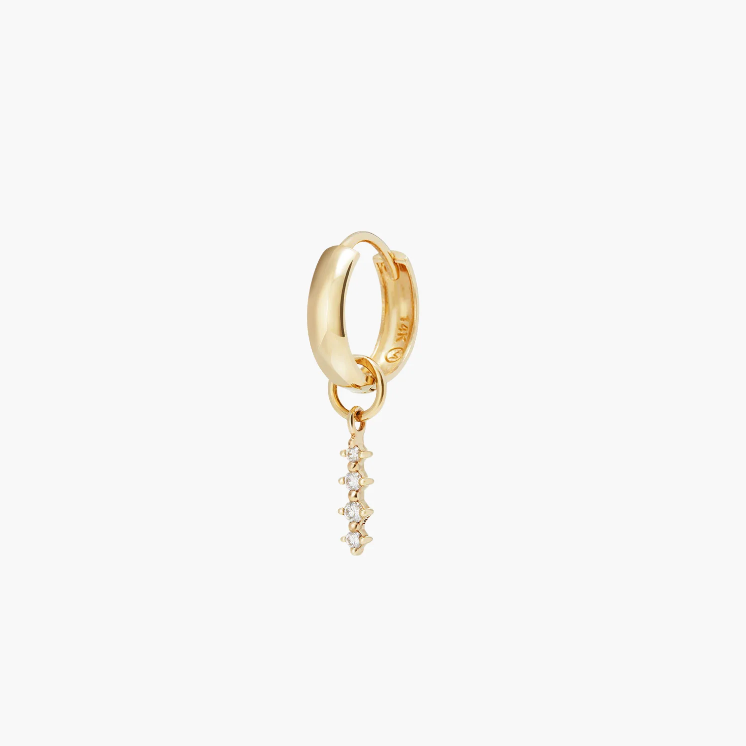 Single Diamond Icicle Hoop Charm - Image 4