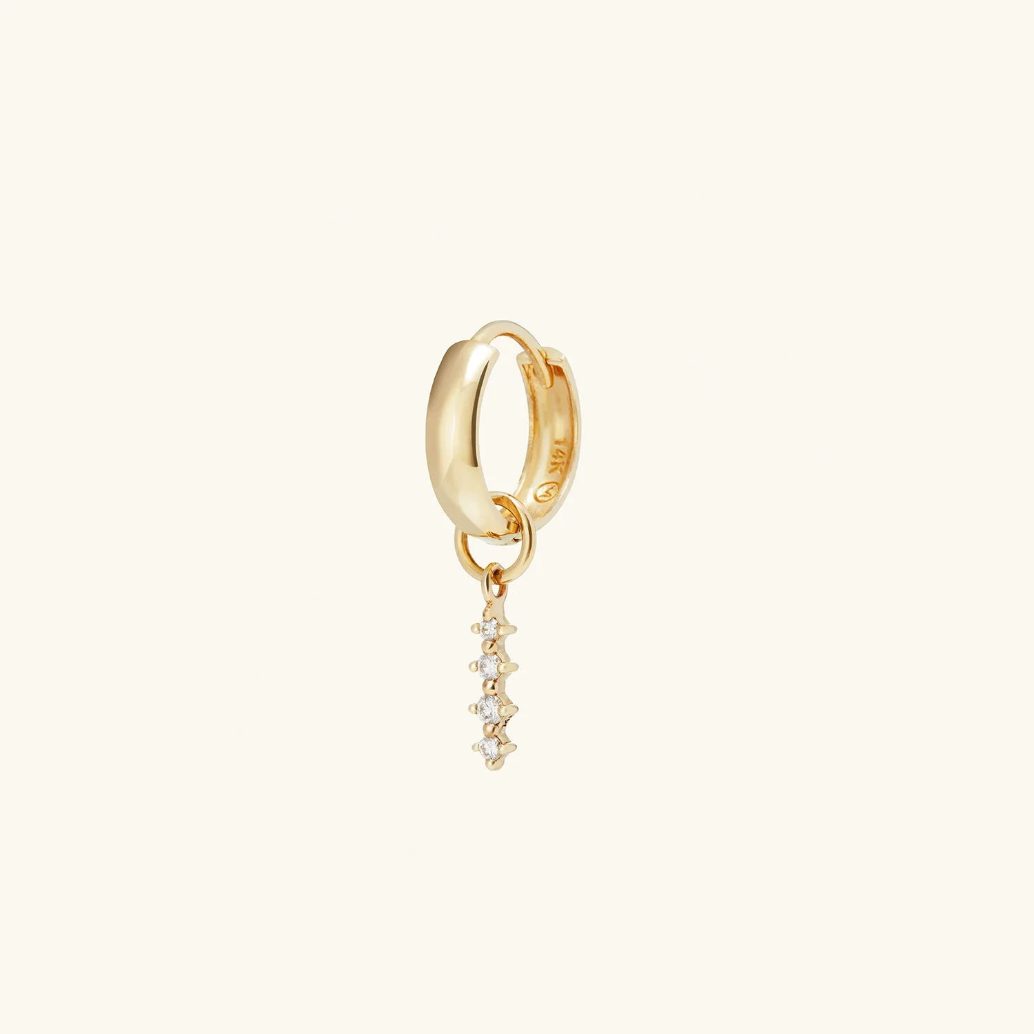 Single Diamond Icicle Hoop Charm - Image 6