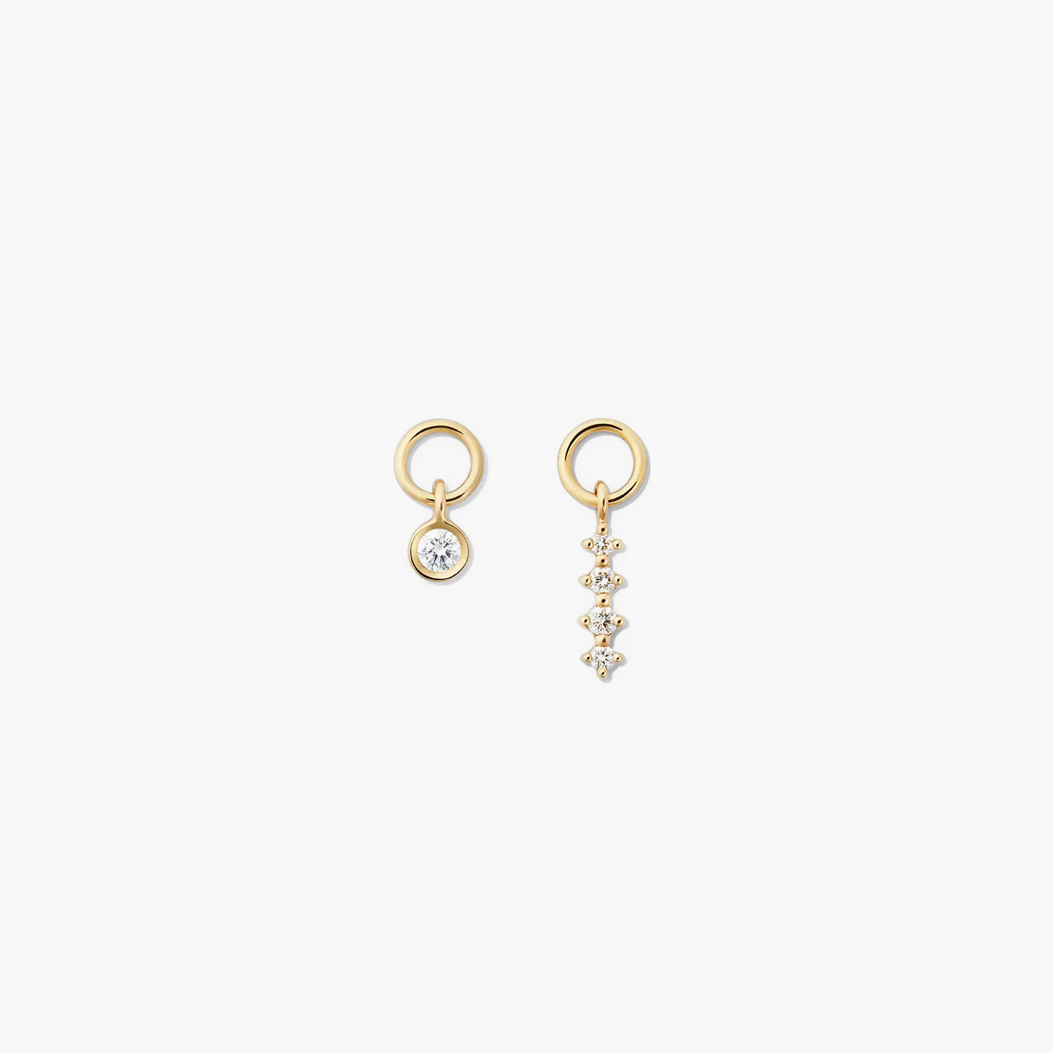 Single Diamond Icicle Hoop Charm - Image 7