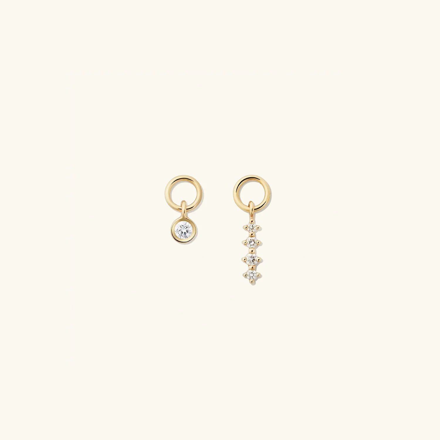 Single Diamond Icicle Hoop Charm - Image 8