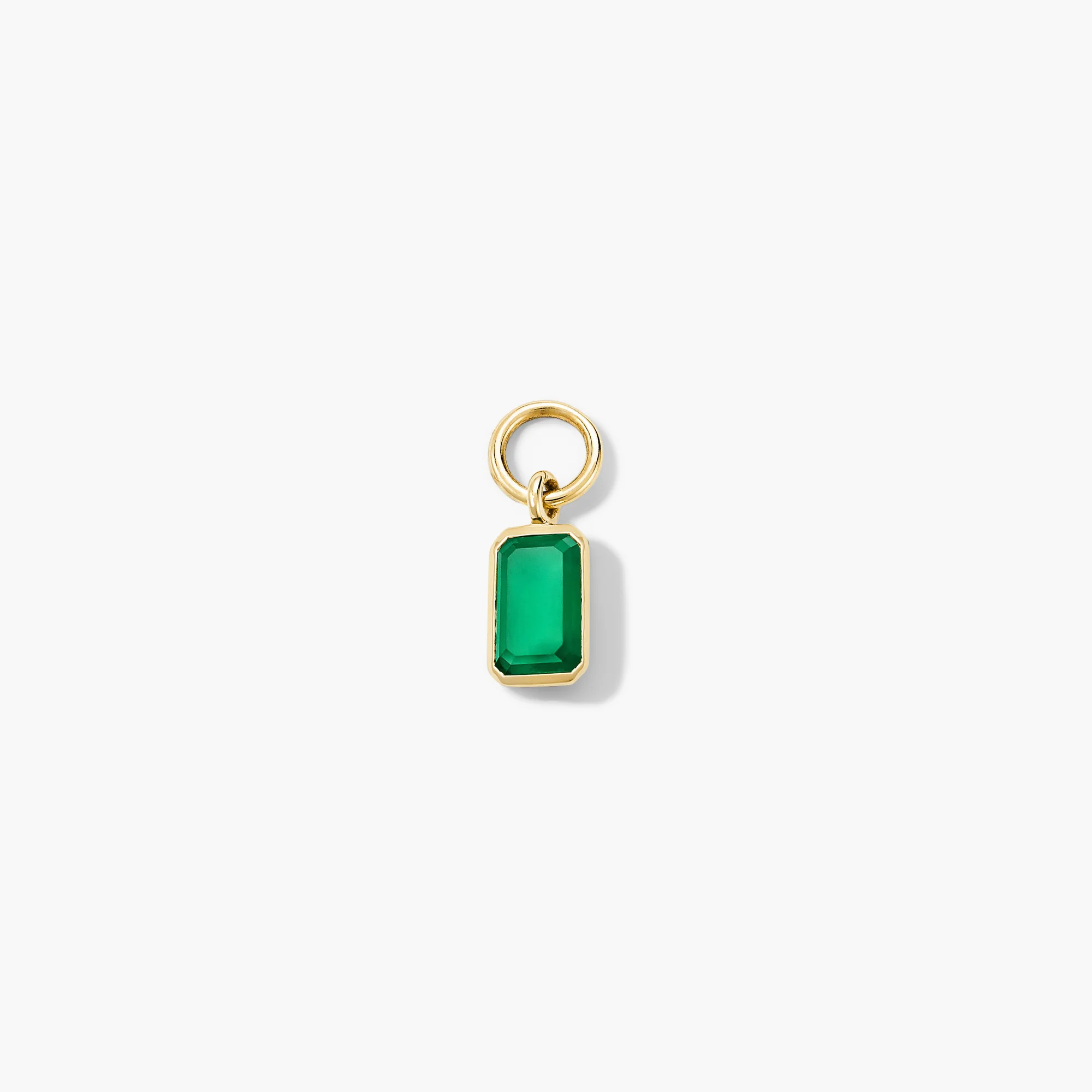 Single Emerald Cut Gemstone Hoop Charm - Image 6