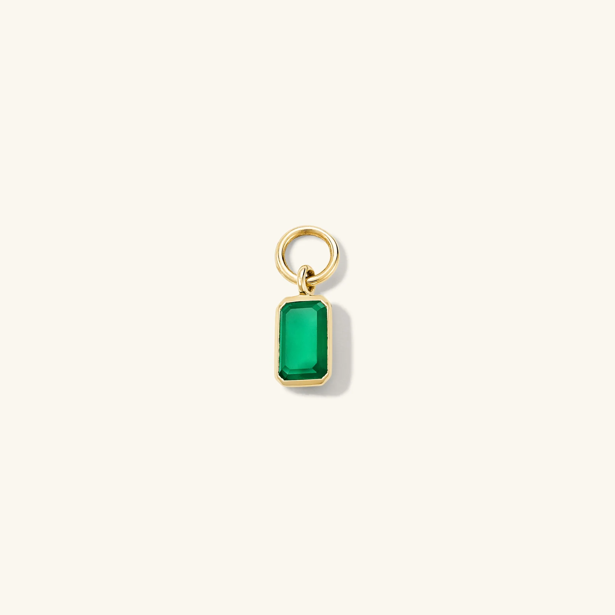 Single Emerald Cut Gemstone Hoop Charm - Image 9