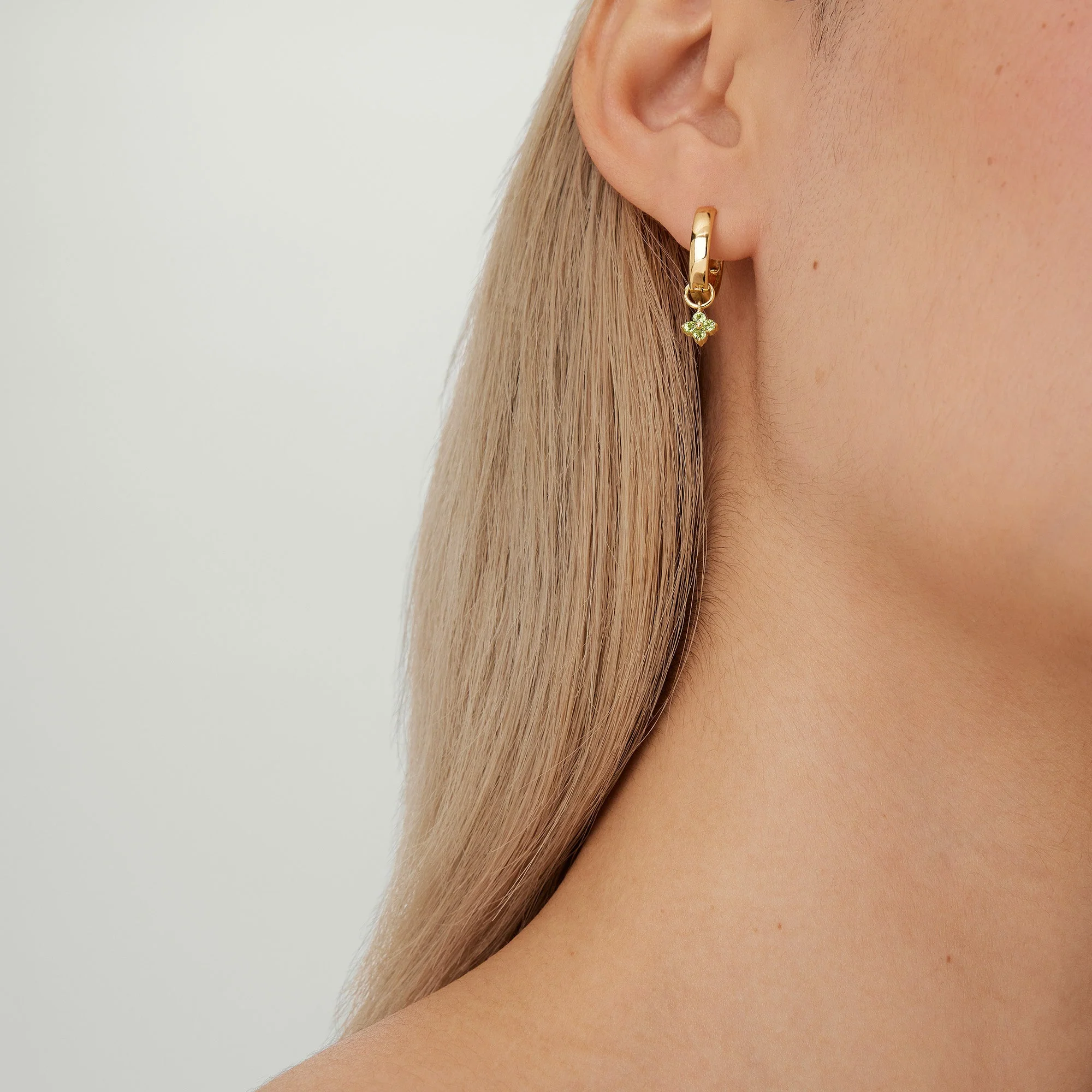 Single Gemstone Cluster Hoop Charm - Image 13