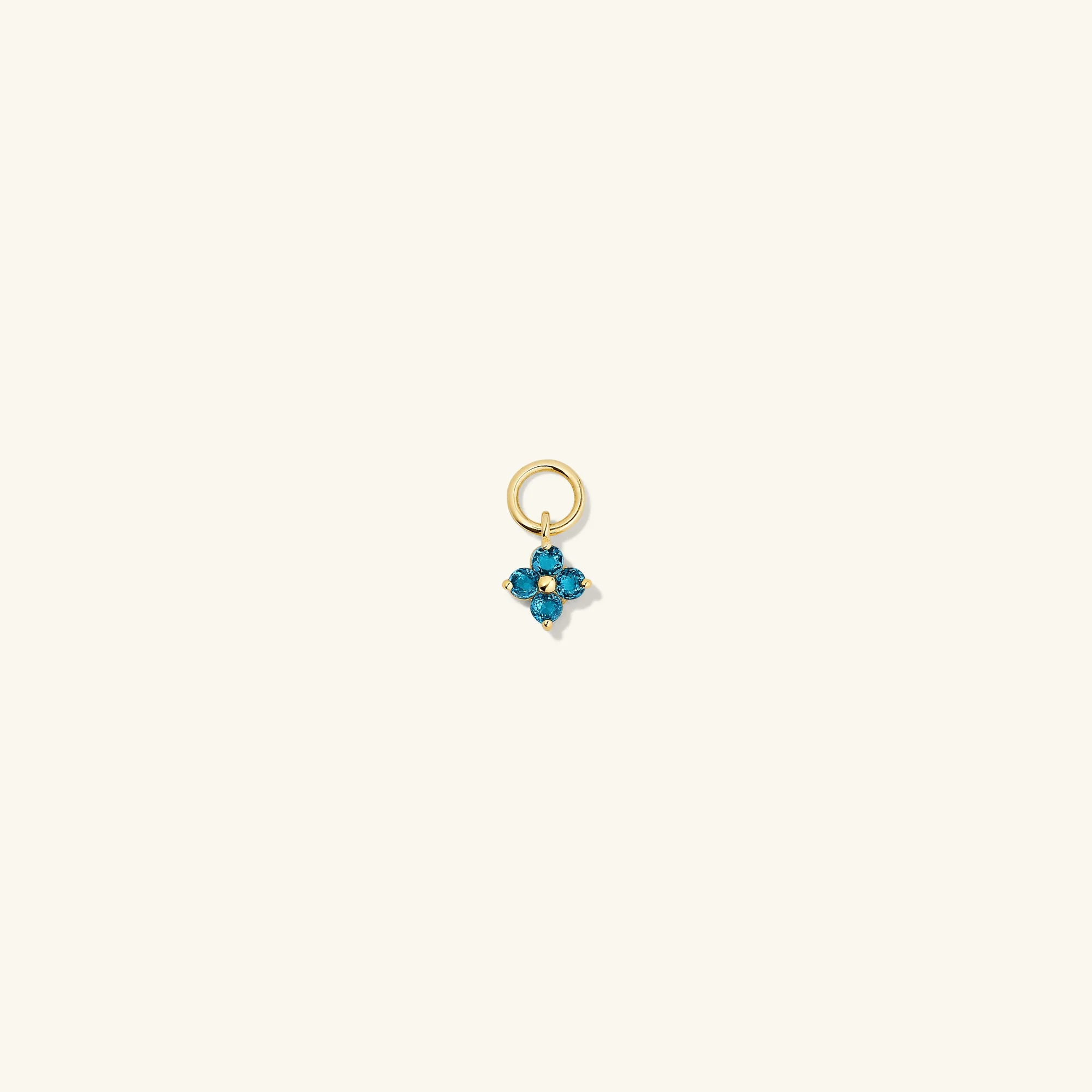 Single Gemstone Cluster Hoop Charm - Image 2