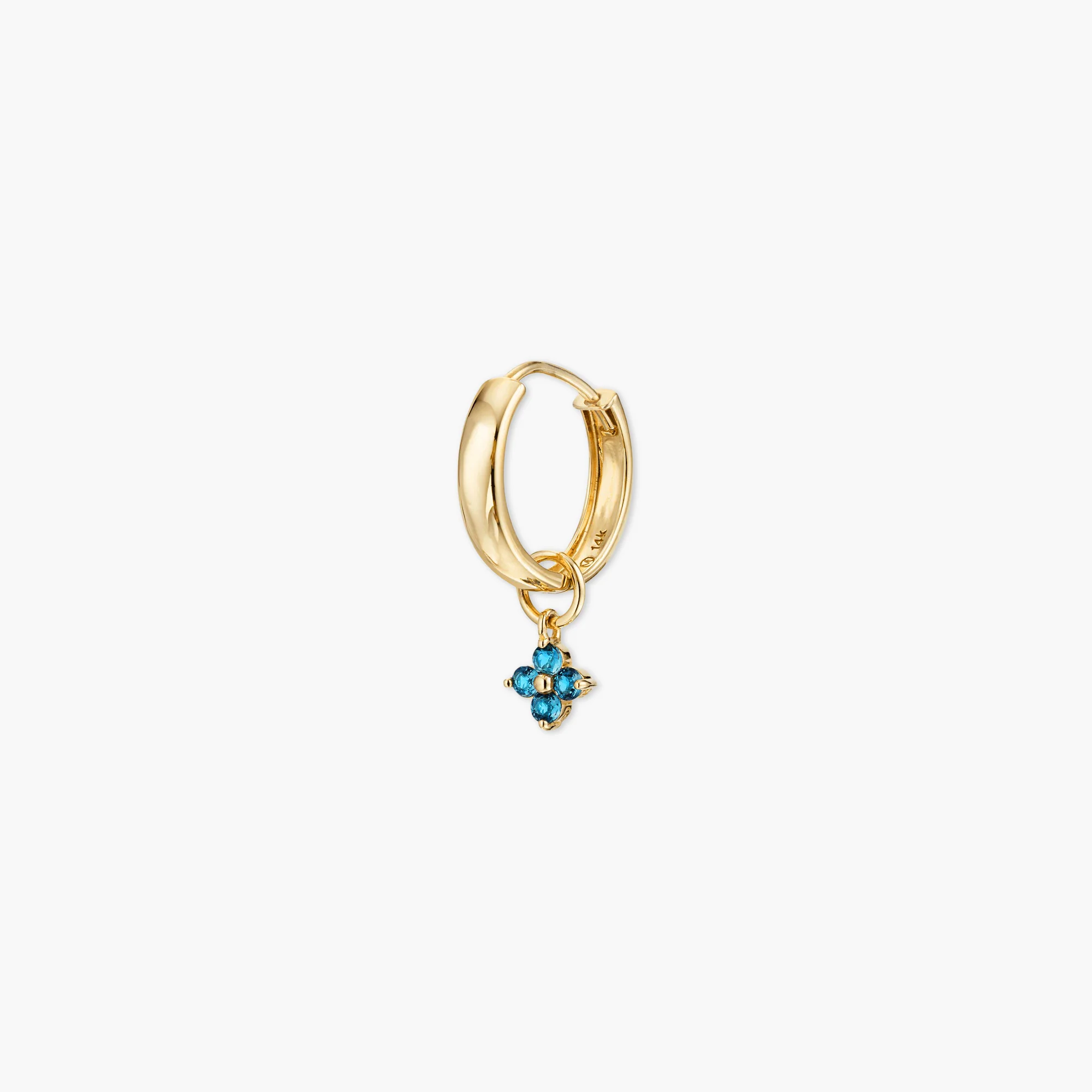 Single Gemstone Cluster Hoop Charm - Image 4