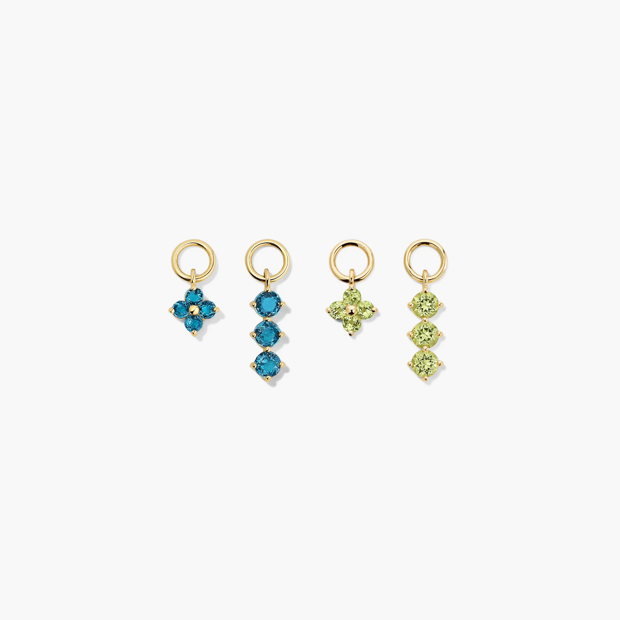 Single Gemstone Cluster Hoop Charm - Image 5