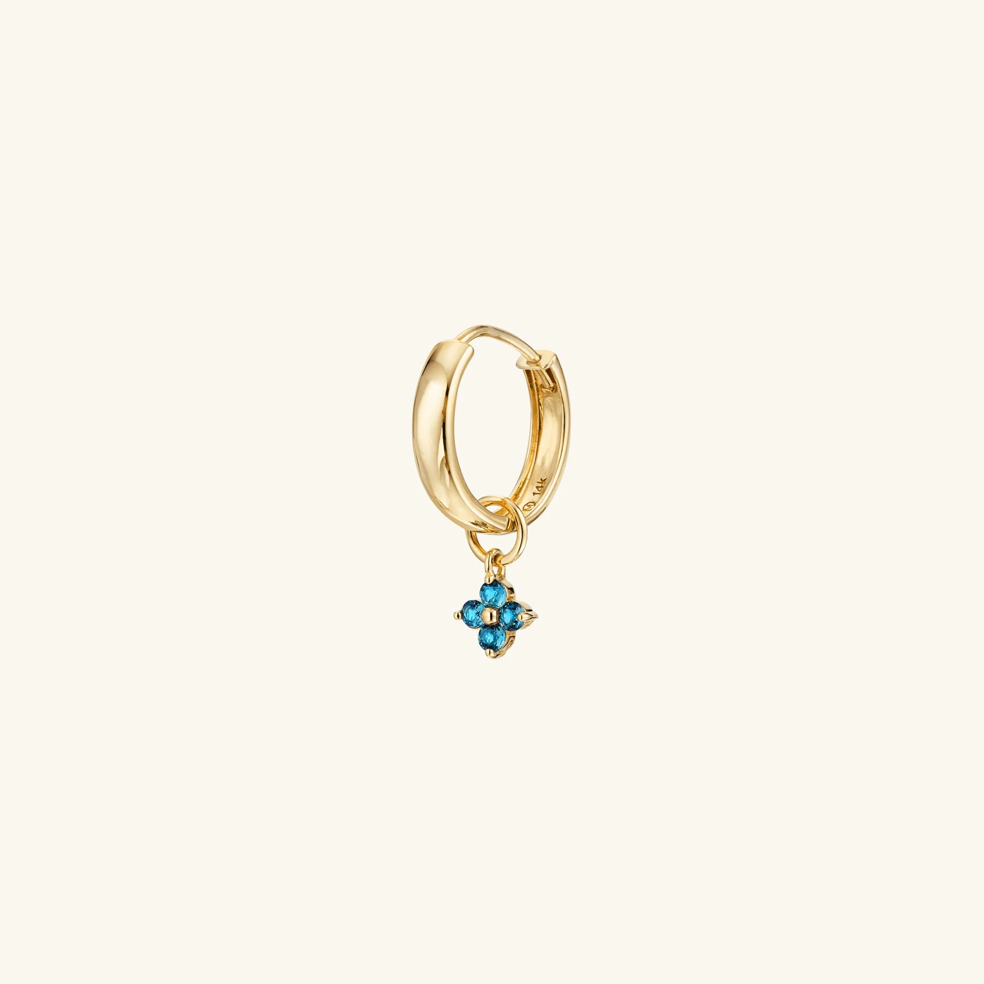 Single Gemstone Cluster Hoop Charm - Image 7