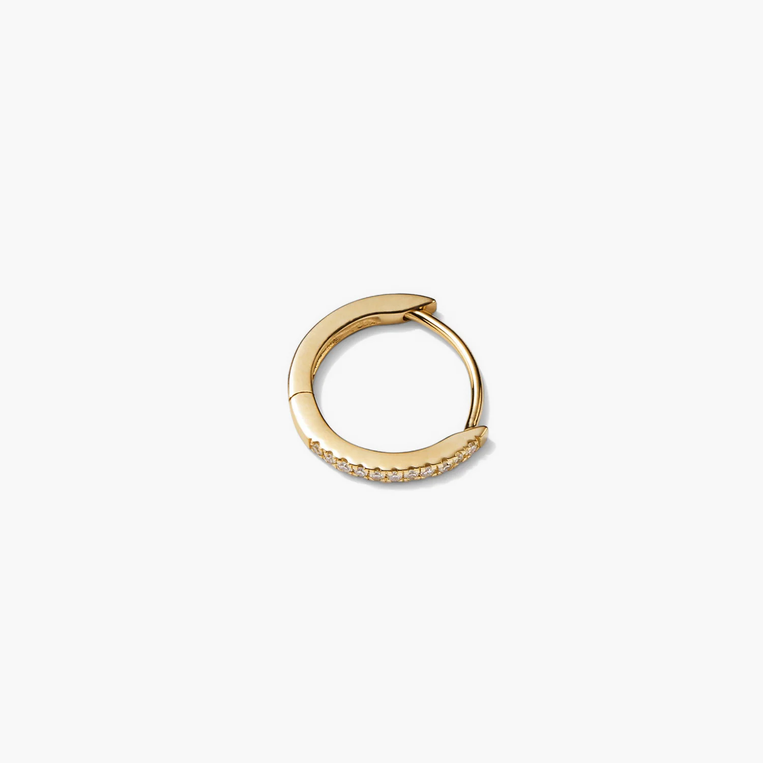 Single Pavé Diamond Huggie Hoop - Image 5