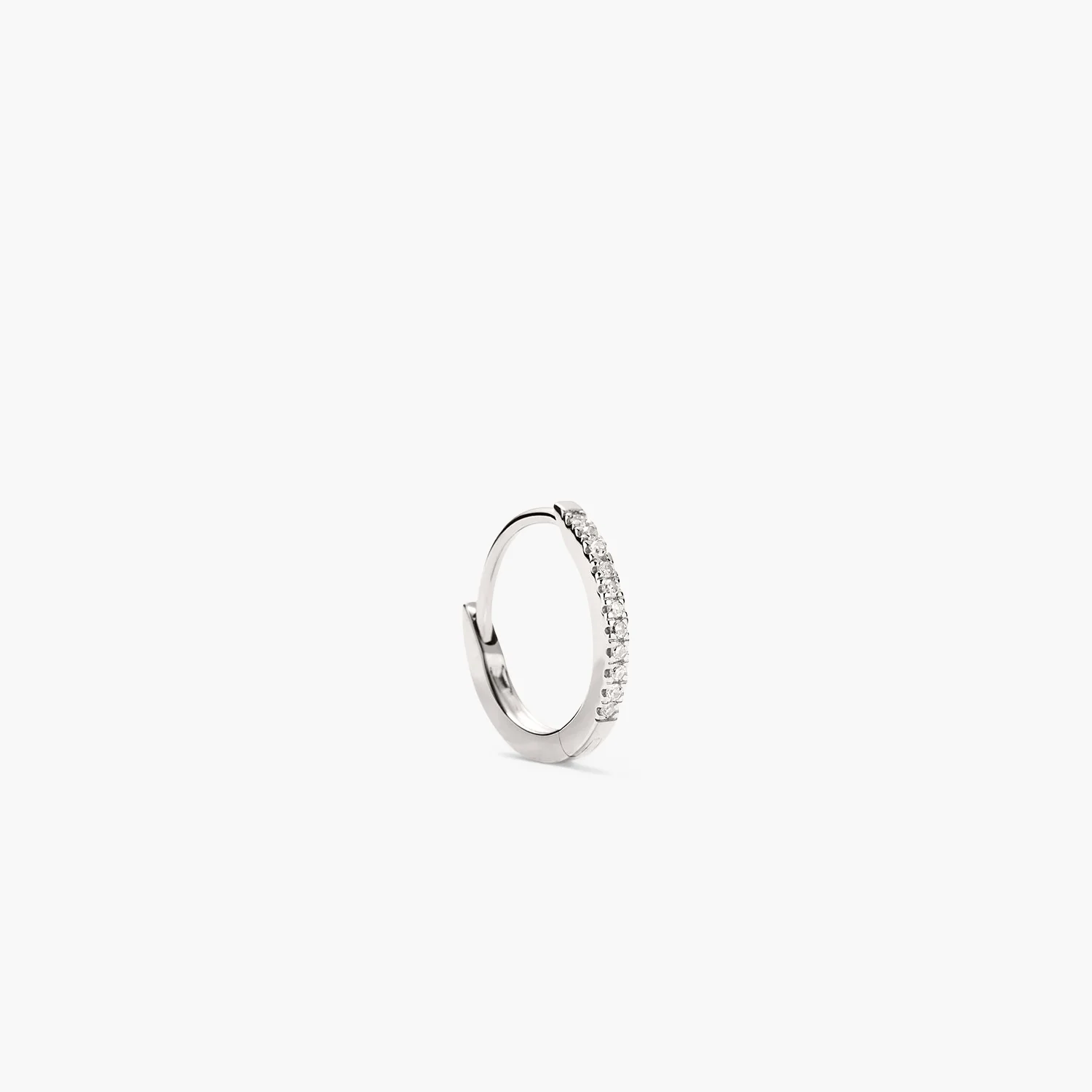 Single Pavé Diamond Huggie Hoop - Image 6