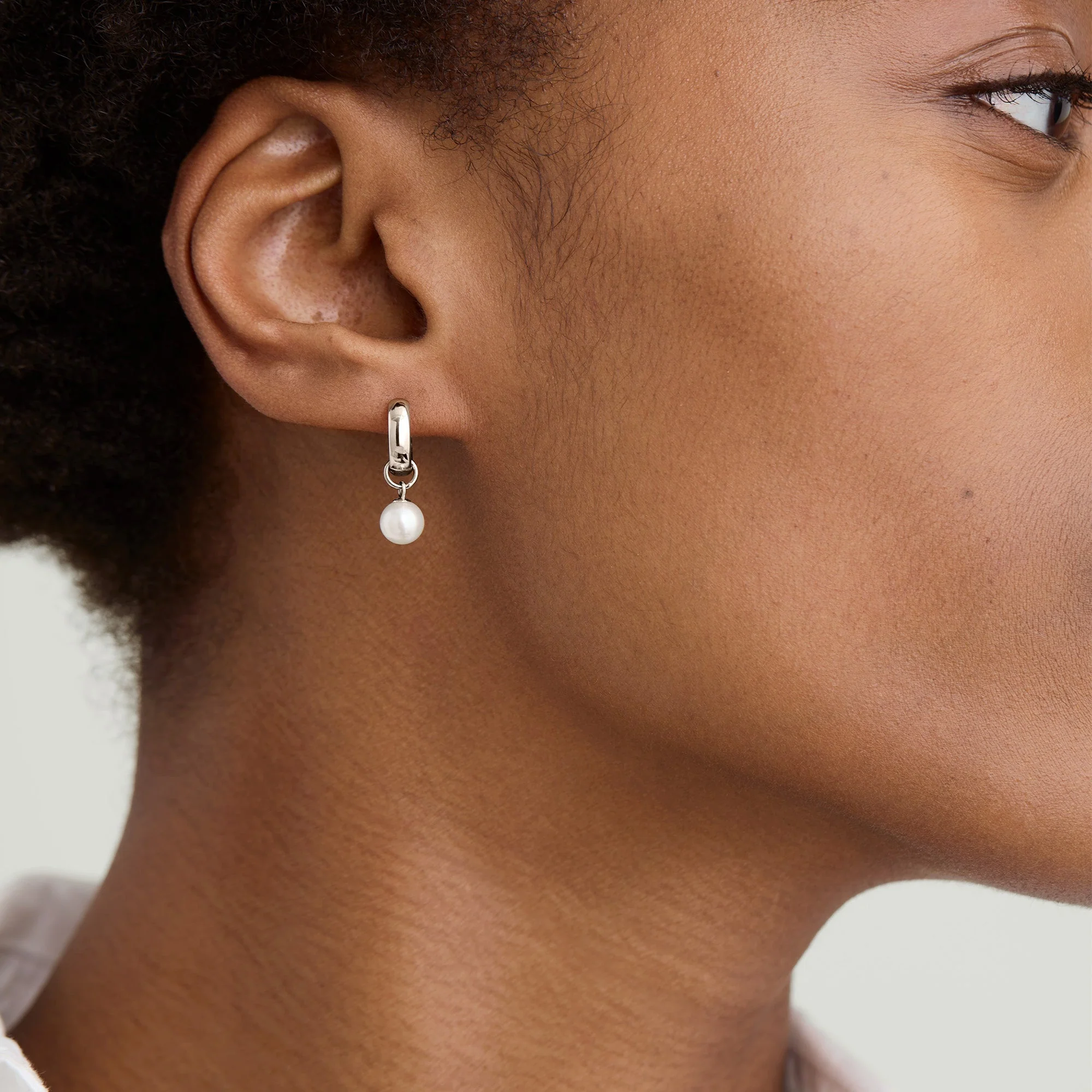 Single Pearl Hoop Charm - Image 10