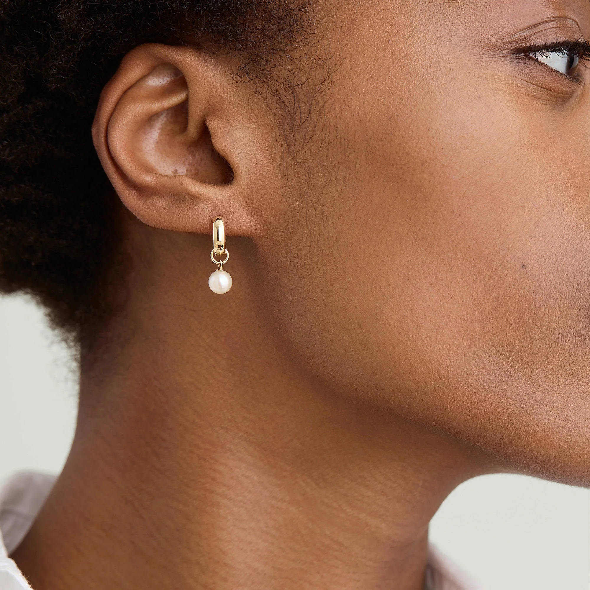 Single Pearl Hoop Charm - Image 6