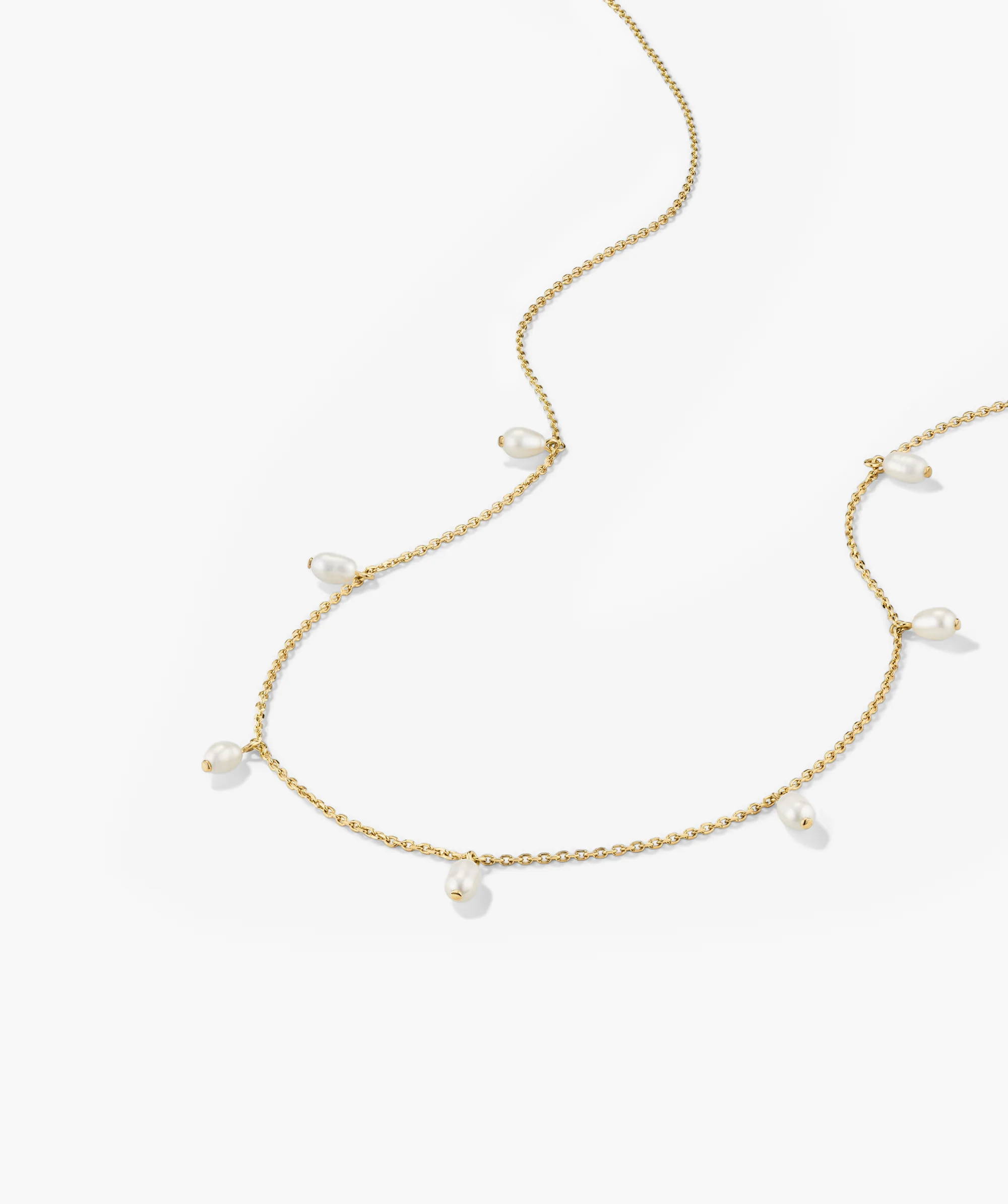 Tiny Pearl Station Necklace - Image 4