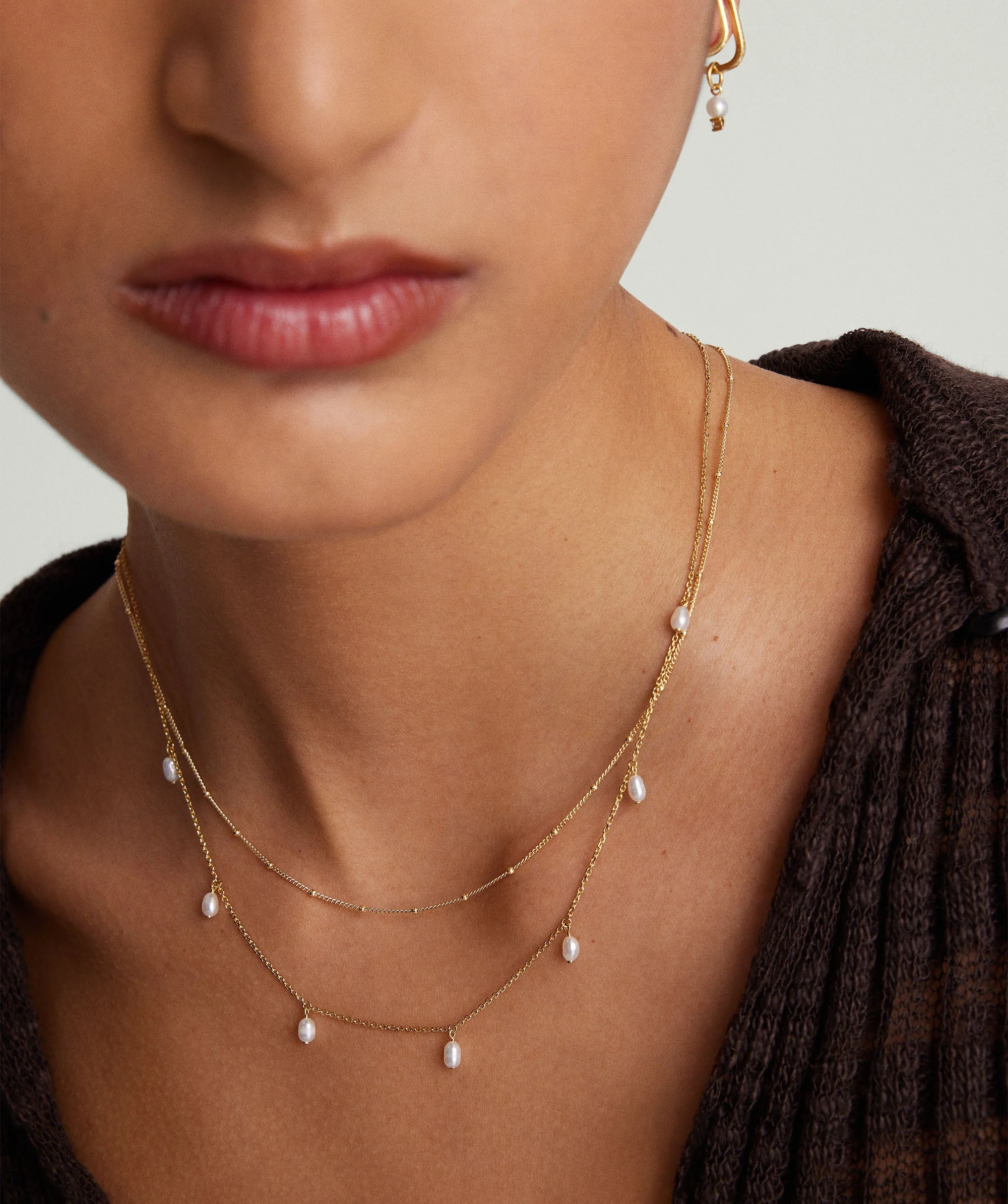 Tiny Pearl Station Necklace - Image 5