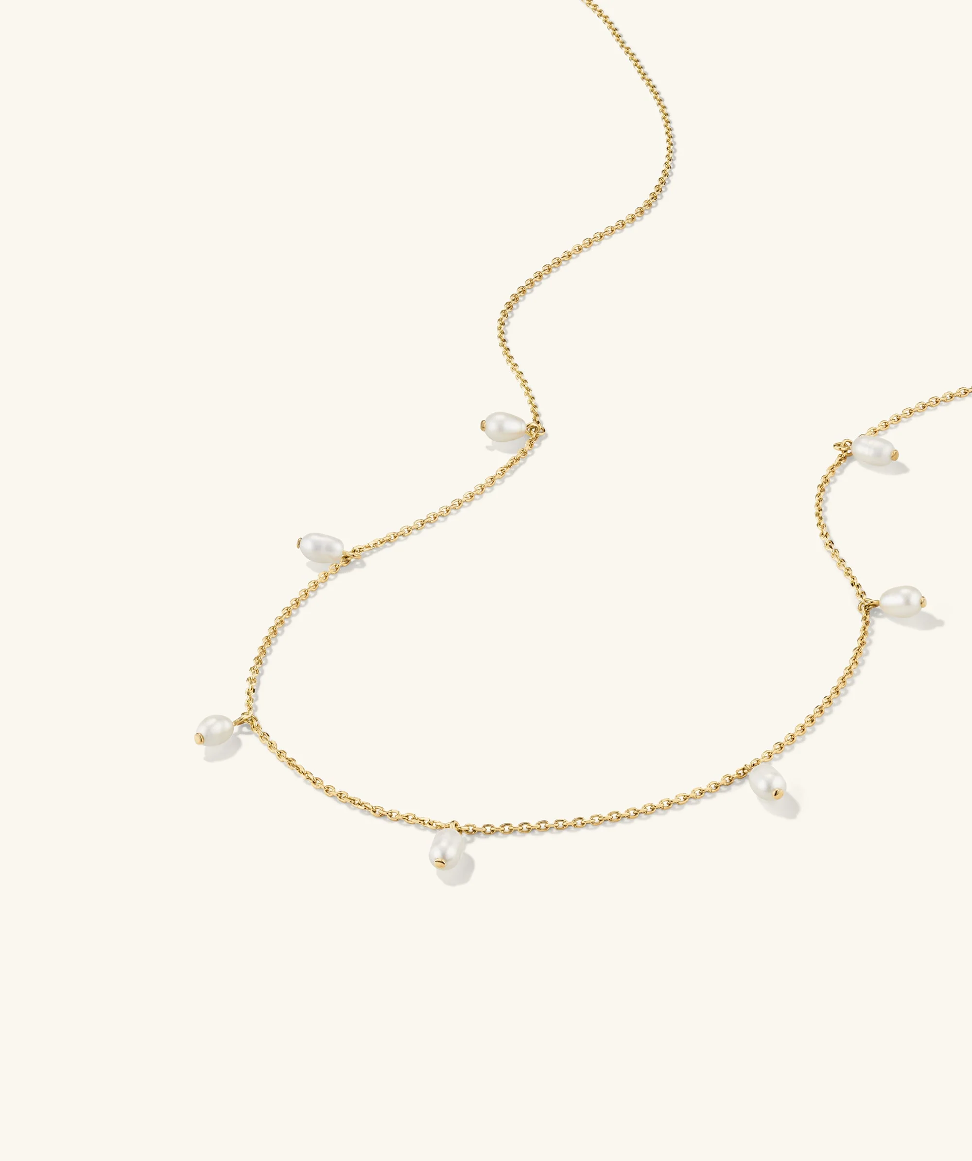Tiny Pearl Station Necklace - Image 6