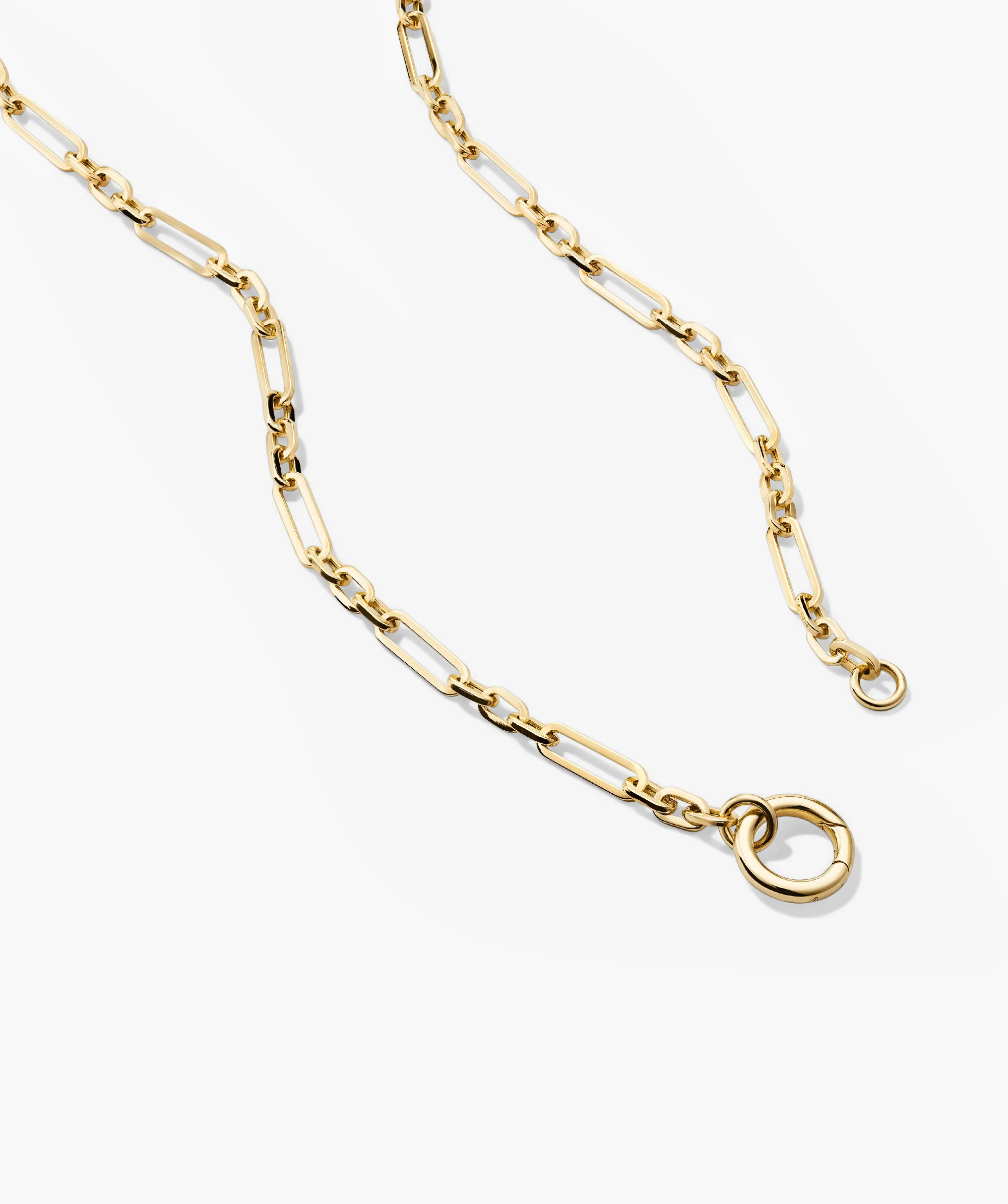 Triple Link Paperclip Chain Charm Necklace - Image 4