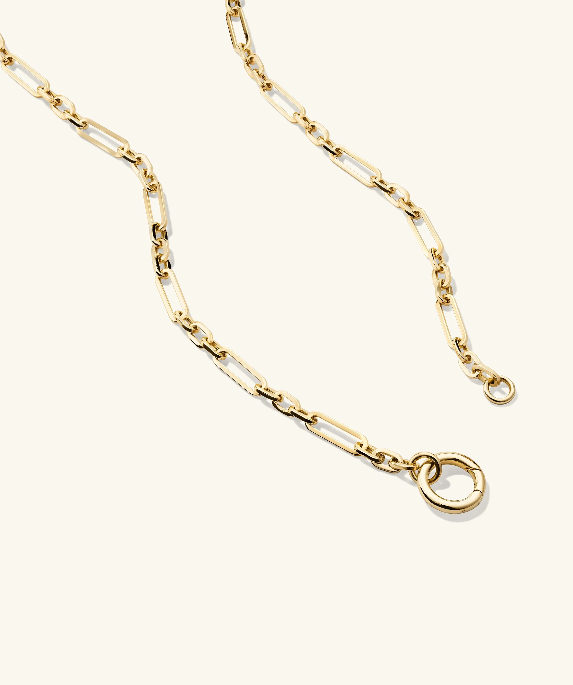 Triple Link Paperclip Chain Charm Necklace - Image 6