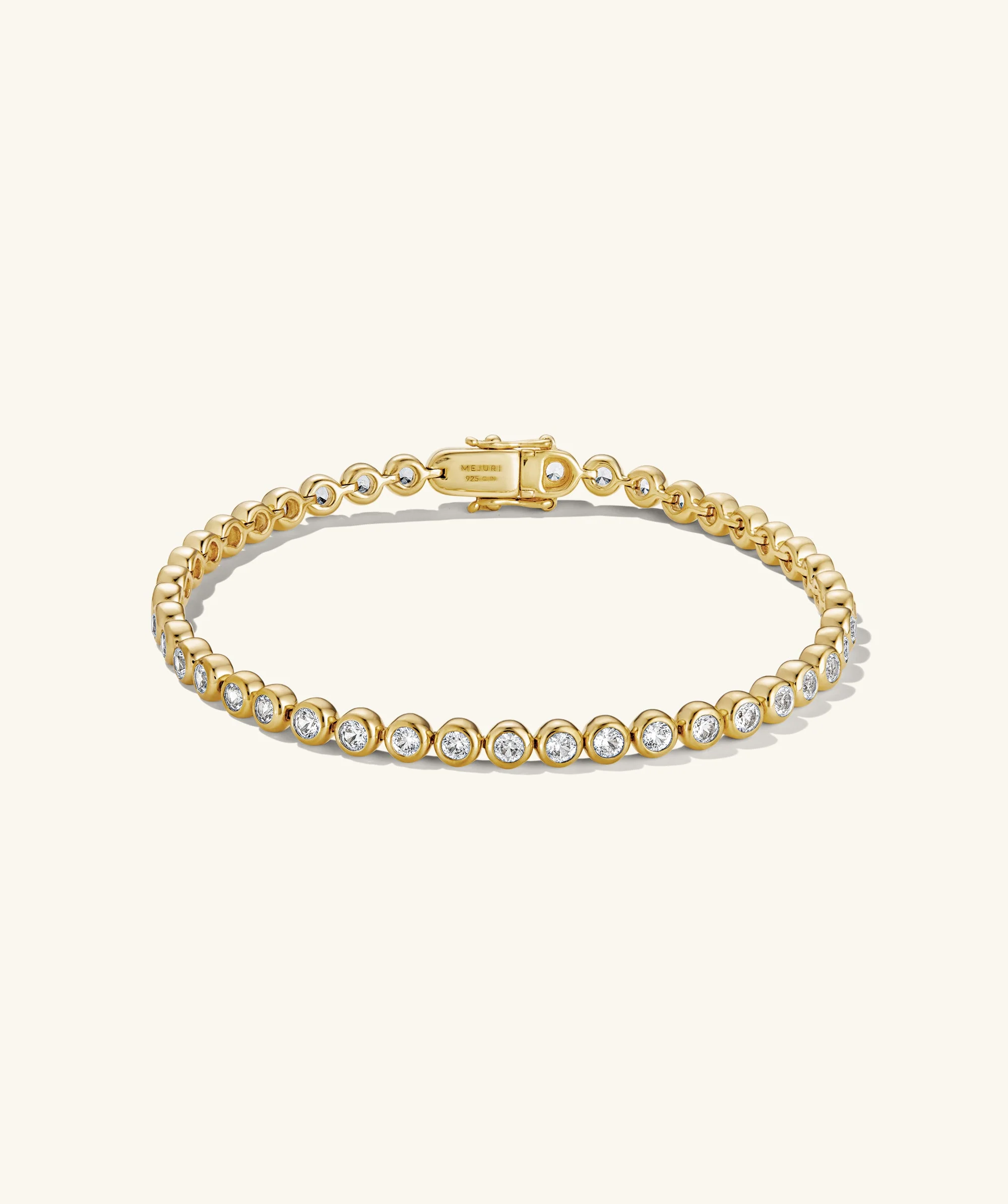 Zadie Bezel Lab Grown Sapphire Tennis Bracelet - Image 10
