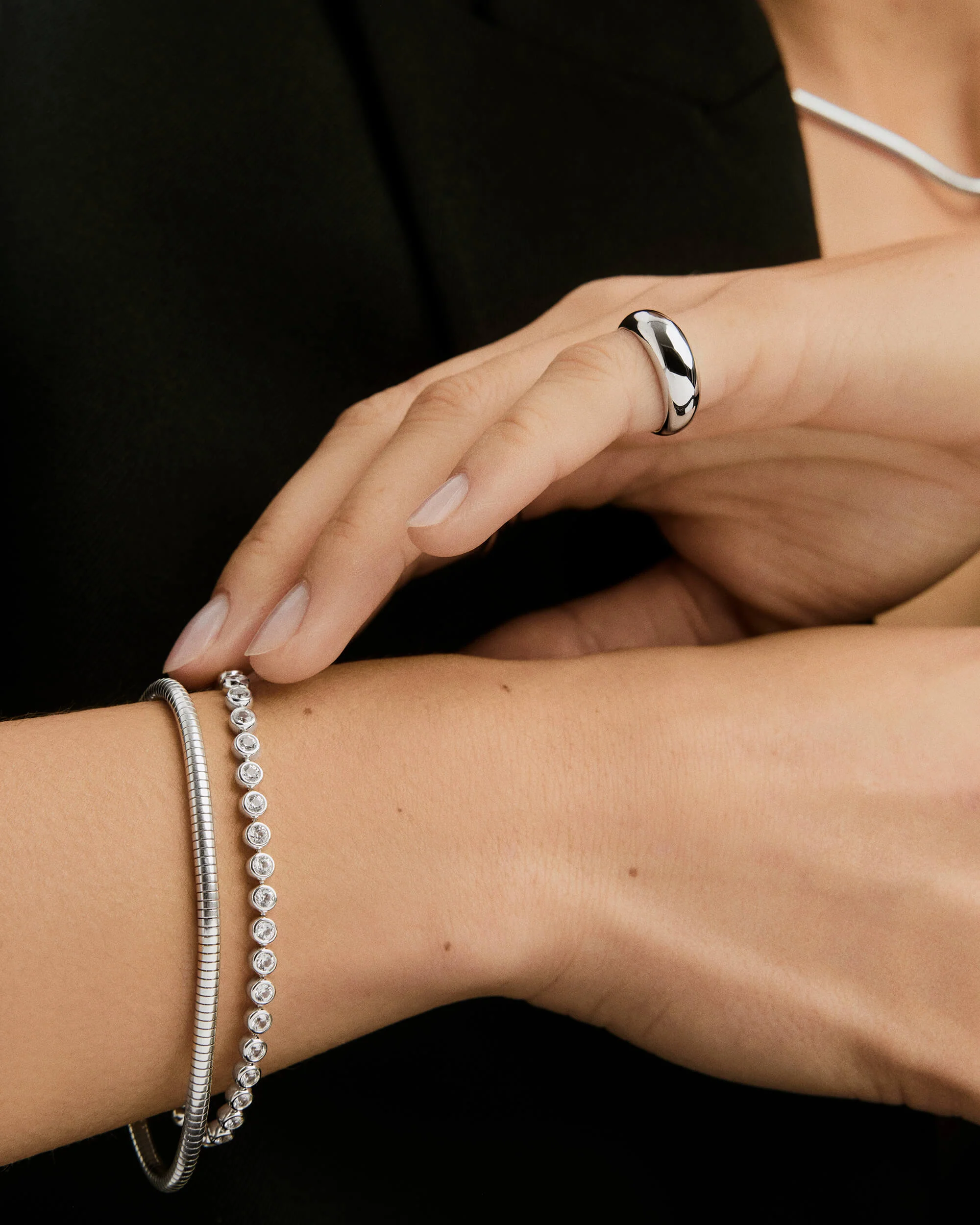 Zadie Bezel Lab Grown Sapphire Tennis Bracelet - Image 3