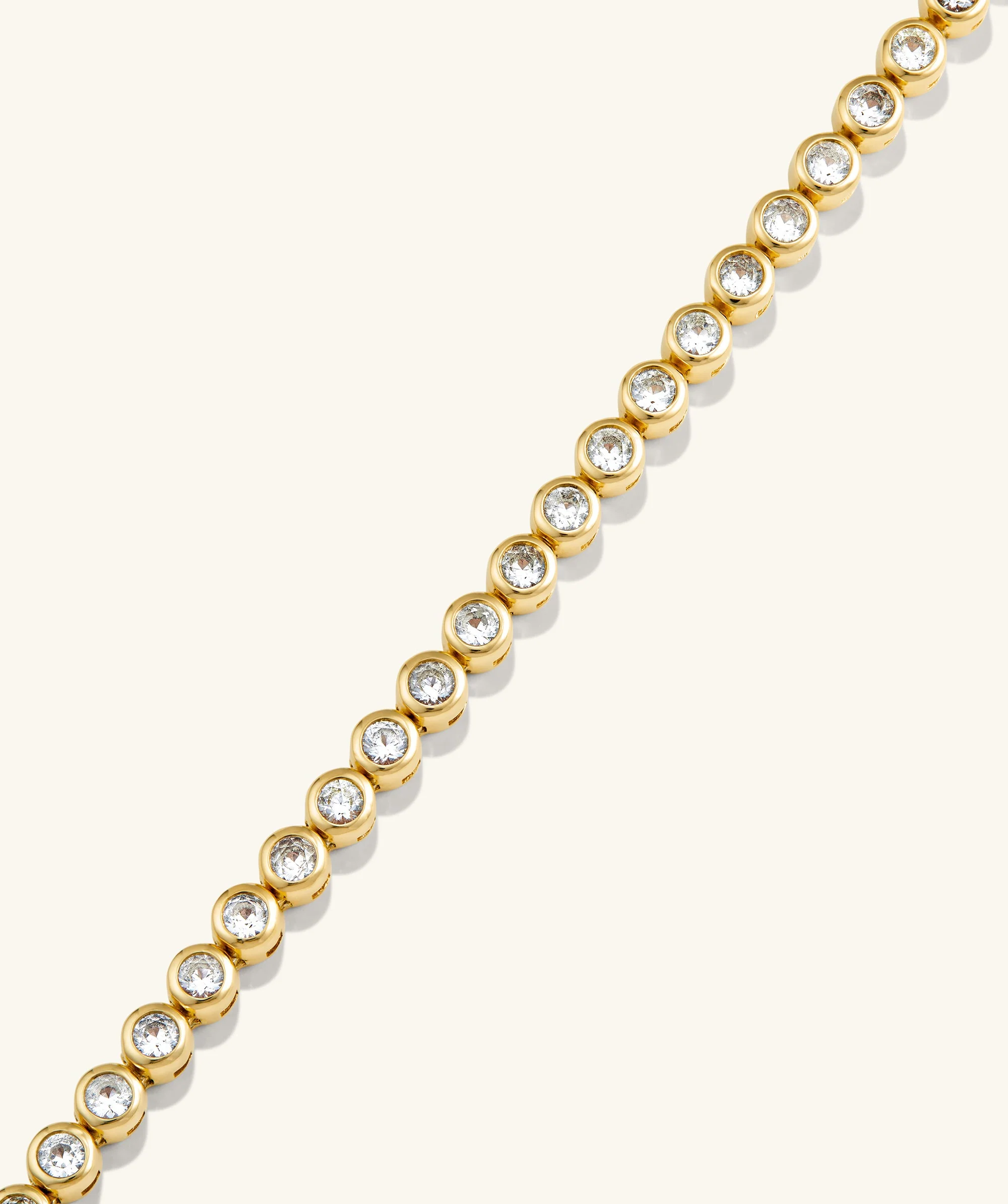 Zadie Bezel Lab Grown Sapphire Tennis Necklace - Image 13