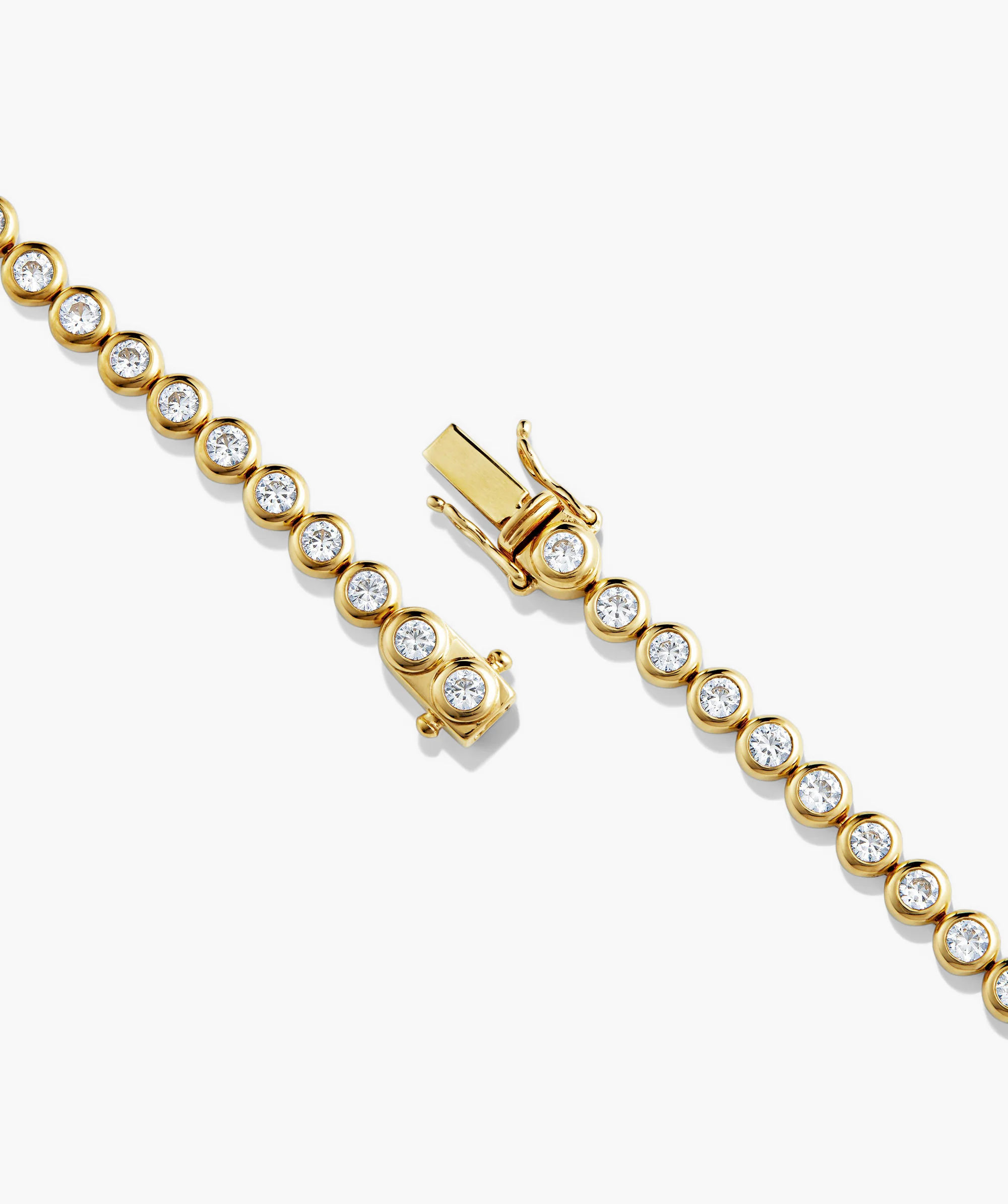 Zadie Bezel Lab Grown Sapphire Tennis Necklace - Image 8