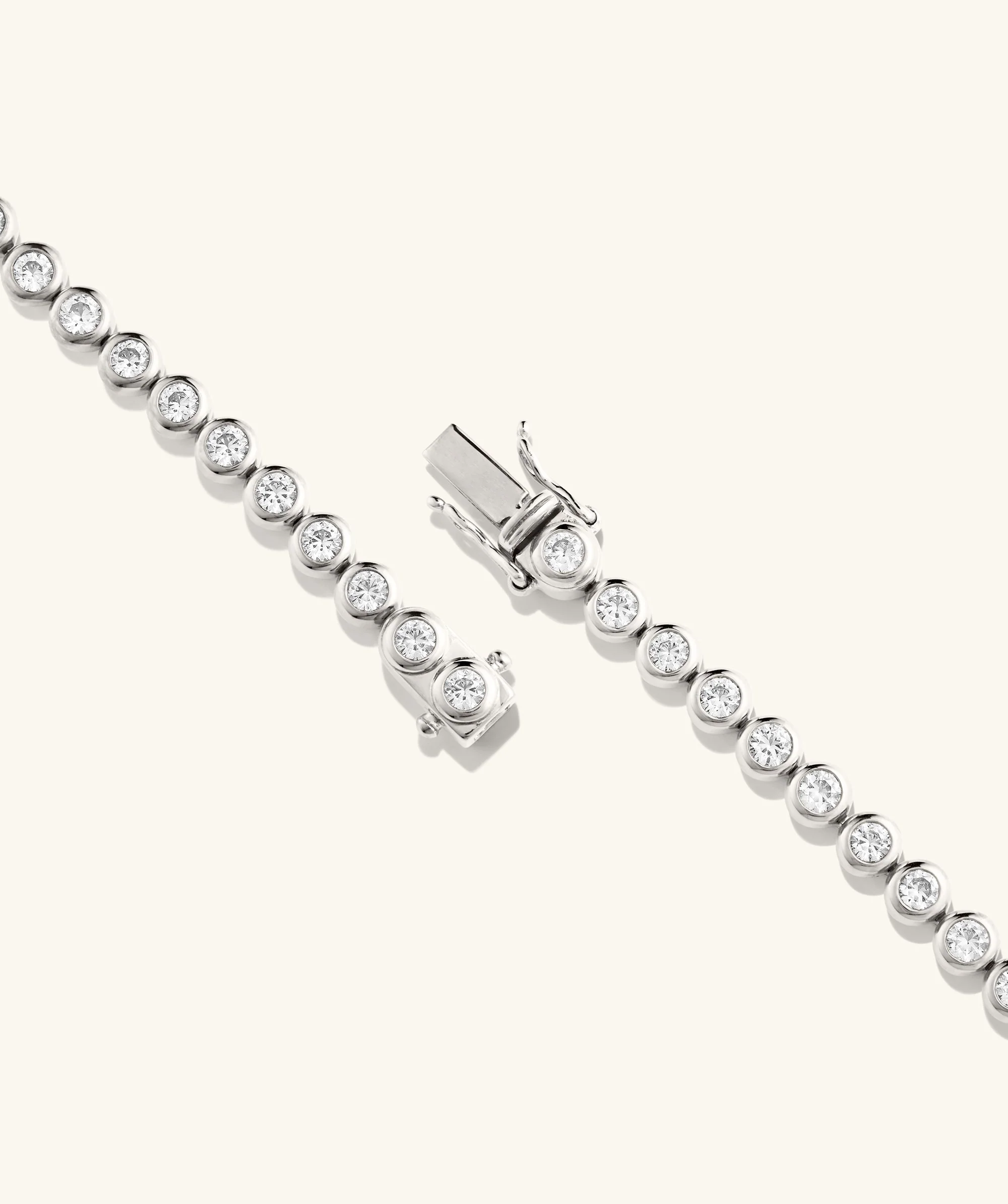 Zadie Bezel Lab Grown Sapphire Tennis Necklace - Image 9
